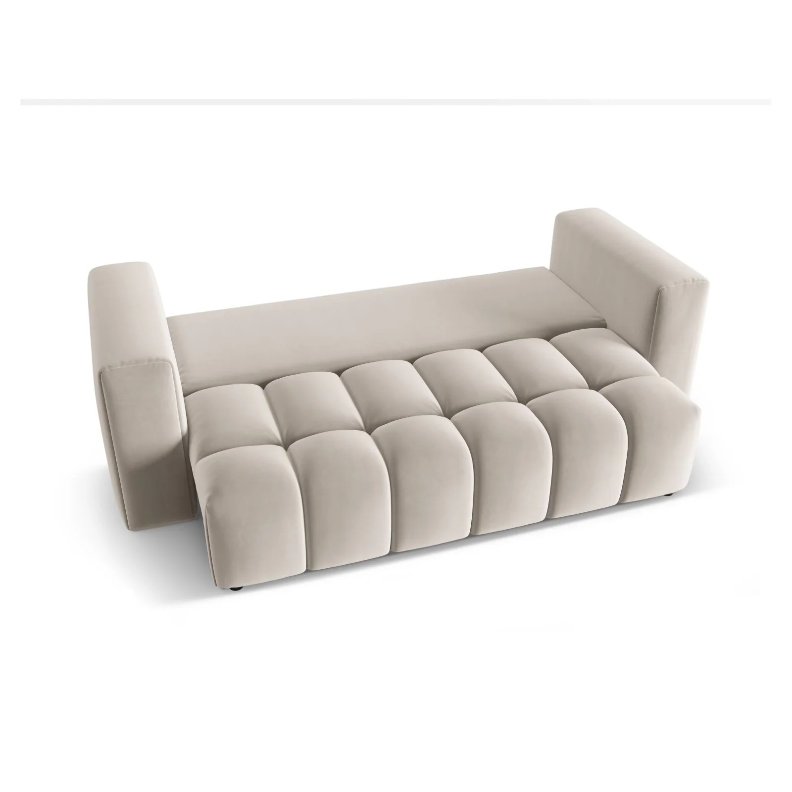 Verona Modulares 3-Sitzer Sofa aus Samt oder Strukturstoff, 252x98 cm - Image 5