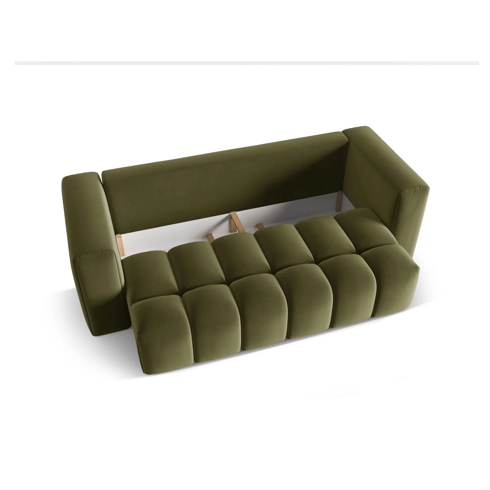 Verona Modulares 3-Sitzer Sofa aus Samt oder Strukturstoff, 252x98 cm - Image 68