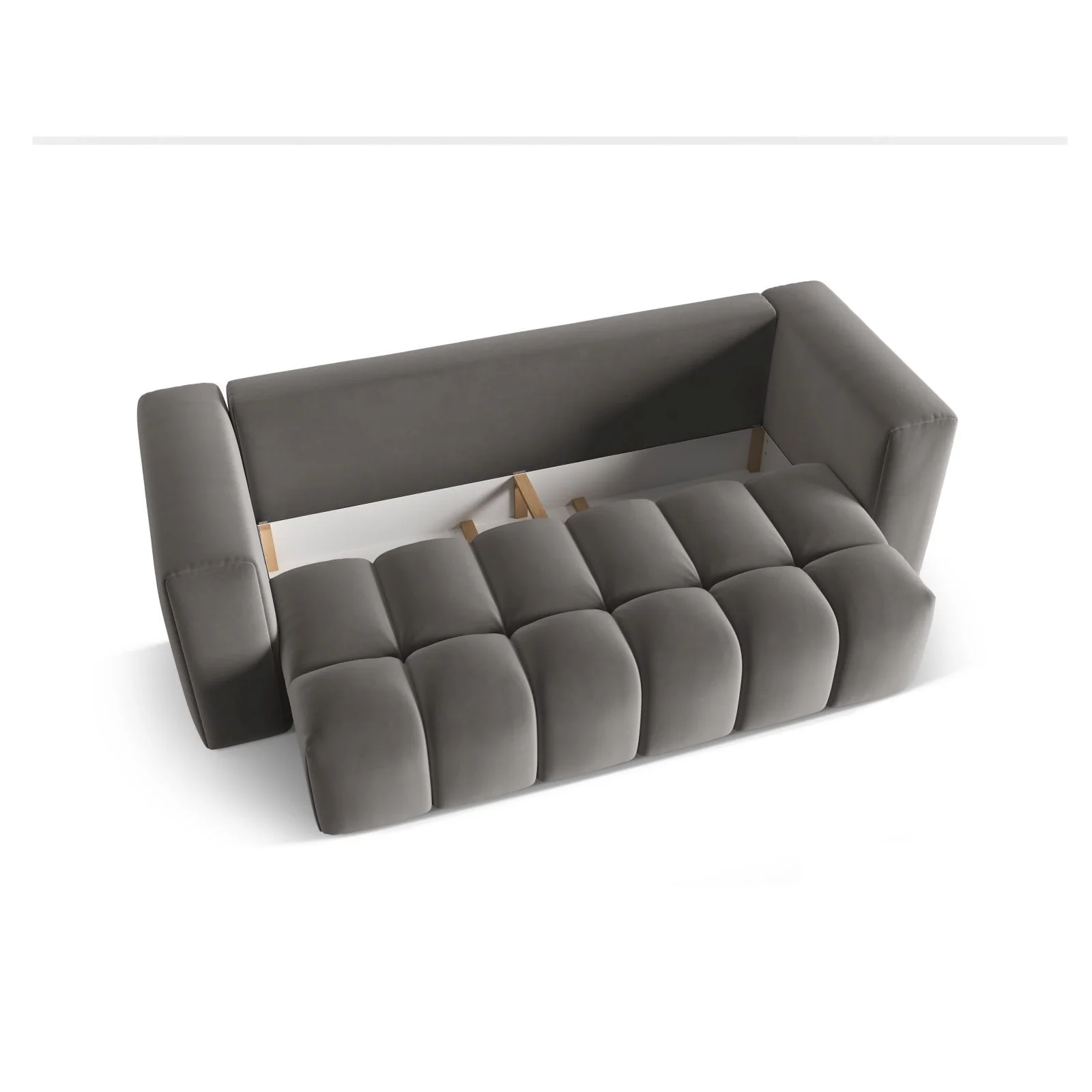 Verona Modulares 3-Sitzer Sofa aus Samt oder Strukturstoff, 252x98 cm - Image 76