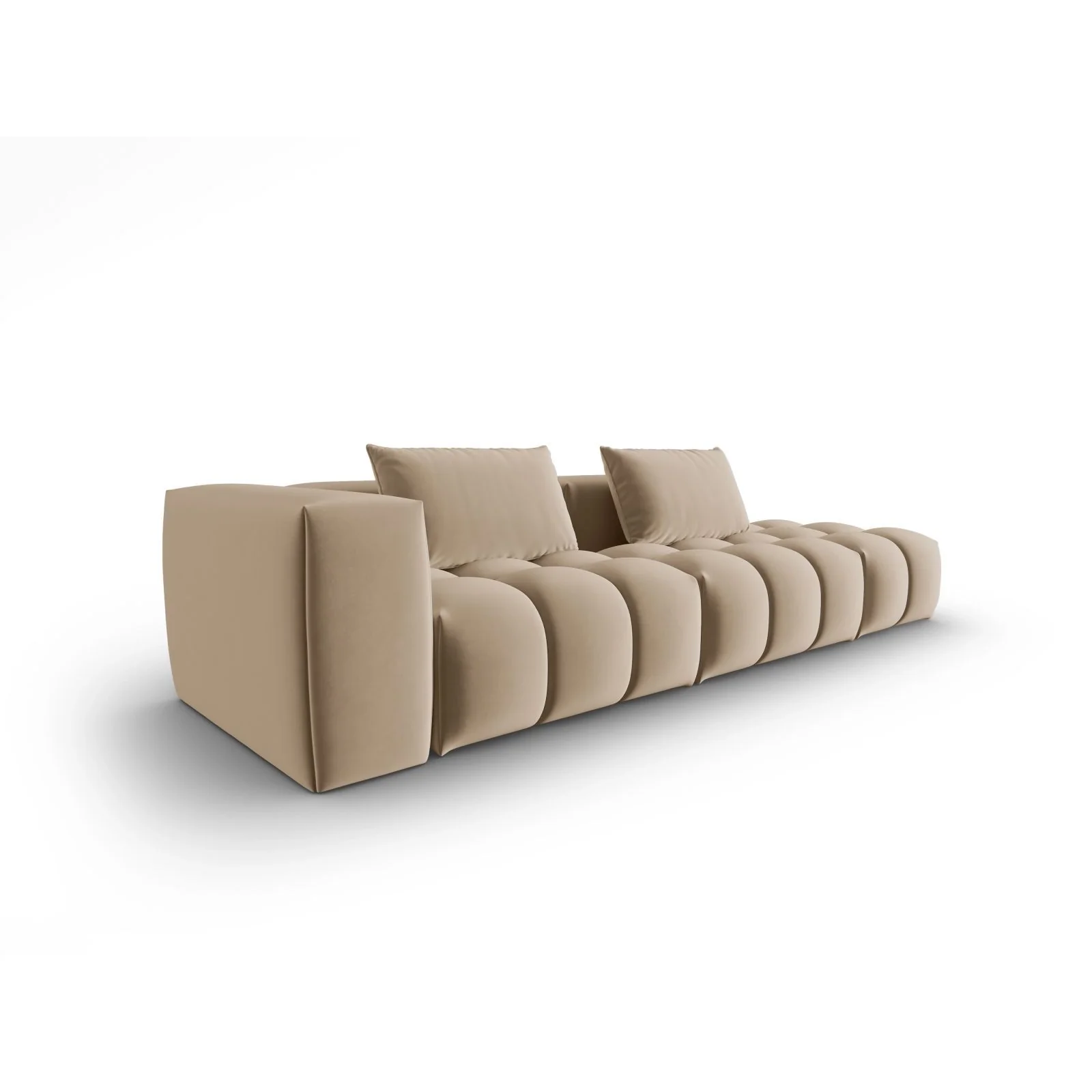 Verona Modulares 4-Sitzer Sofa, Rechte Seite, aus Samt oder Strukturstoff, 265x85 cm - Image 13