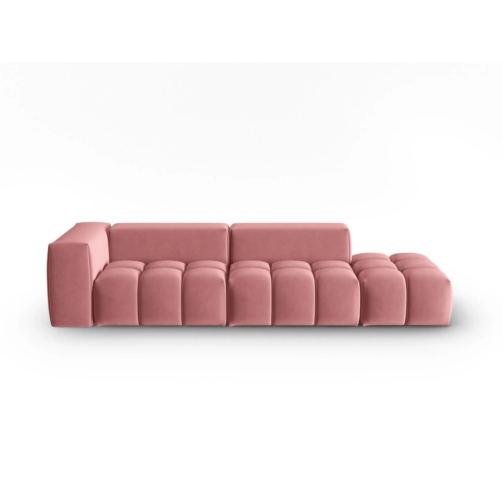 Verona Modulares 4-Sitzer Sofa, Rechte Seite, aus Samt oder Strukturstoff, 265x85 cm - Image 21