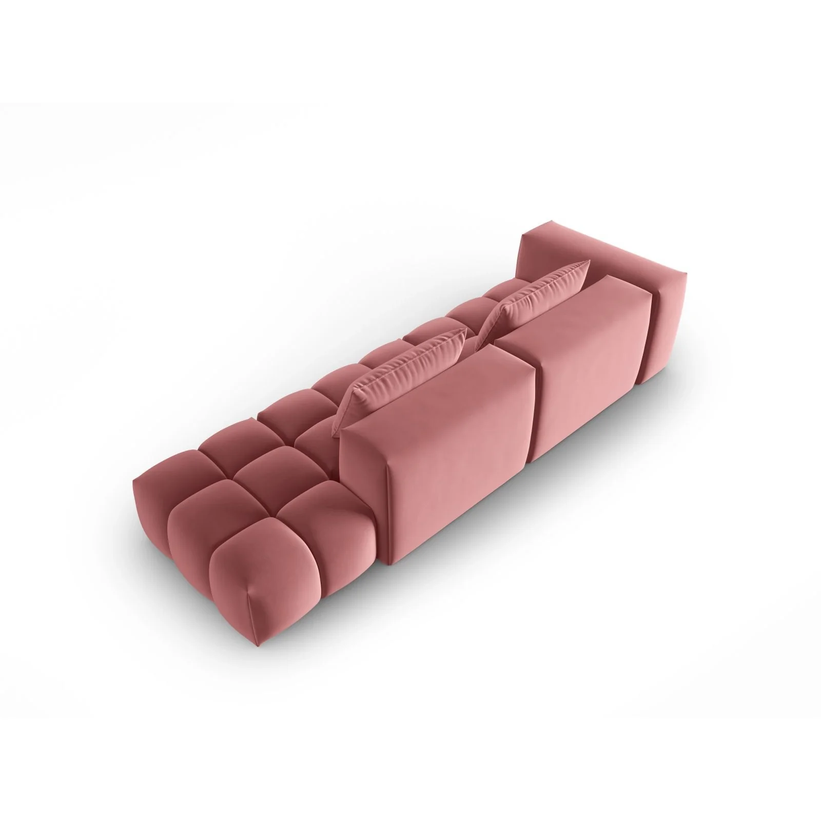 Verona Modulares 4-Sitzer Sofa, Rechte Seite, aus Samt oder Strukturstoff, 265x85 cm - Image 24