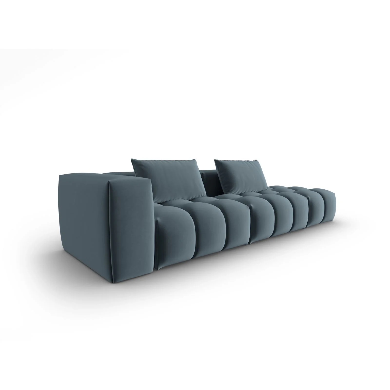 Verona Modulares 4-Sitzer Sofa, Rechte Seite, aus Samt oder Strukturstoff, 265x85 cm - Image 28