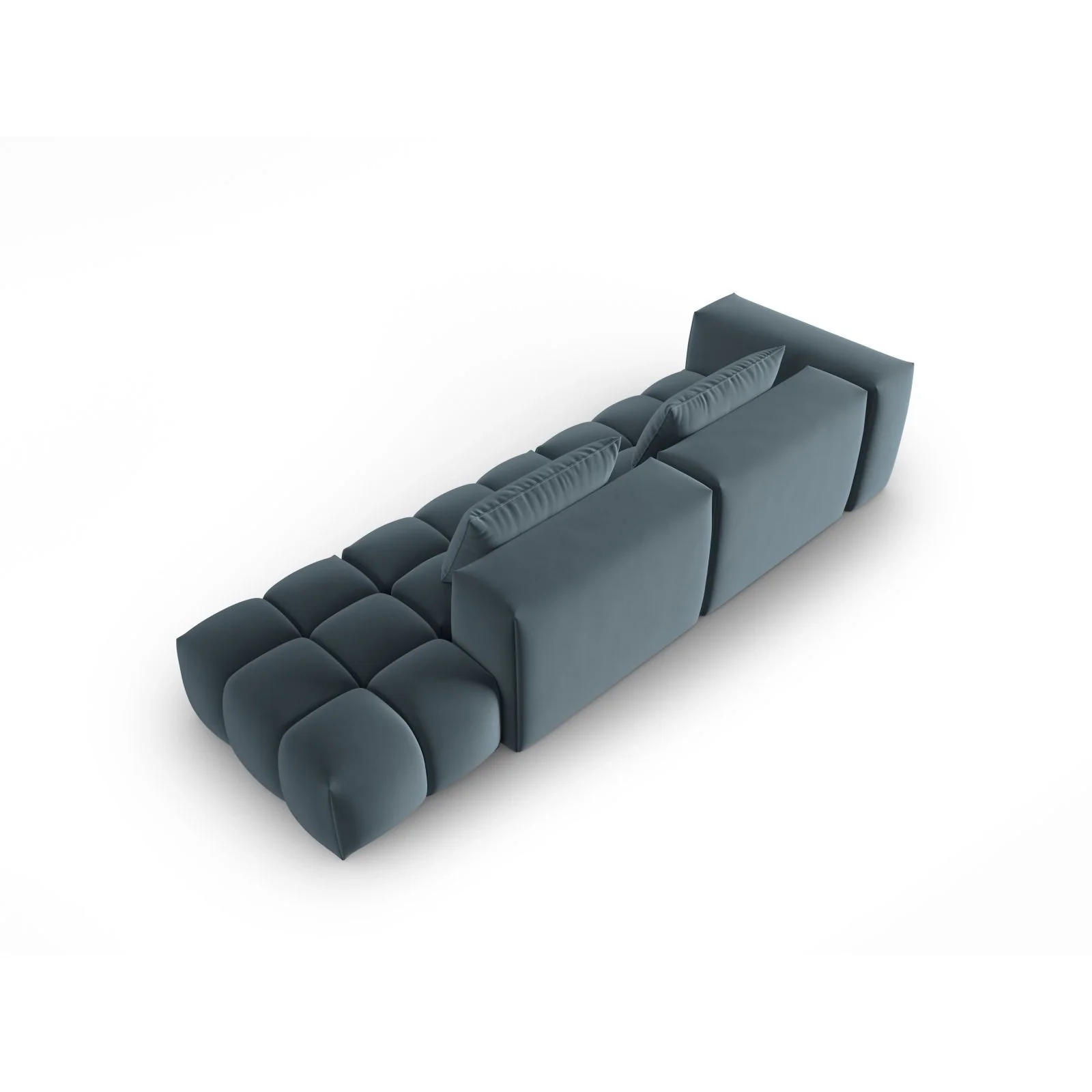 Verona Modulares 4-Sitzer Sofa, Rechte Seite, aus Samt oder Strukturstoff, 265x85 cm - Image 29