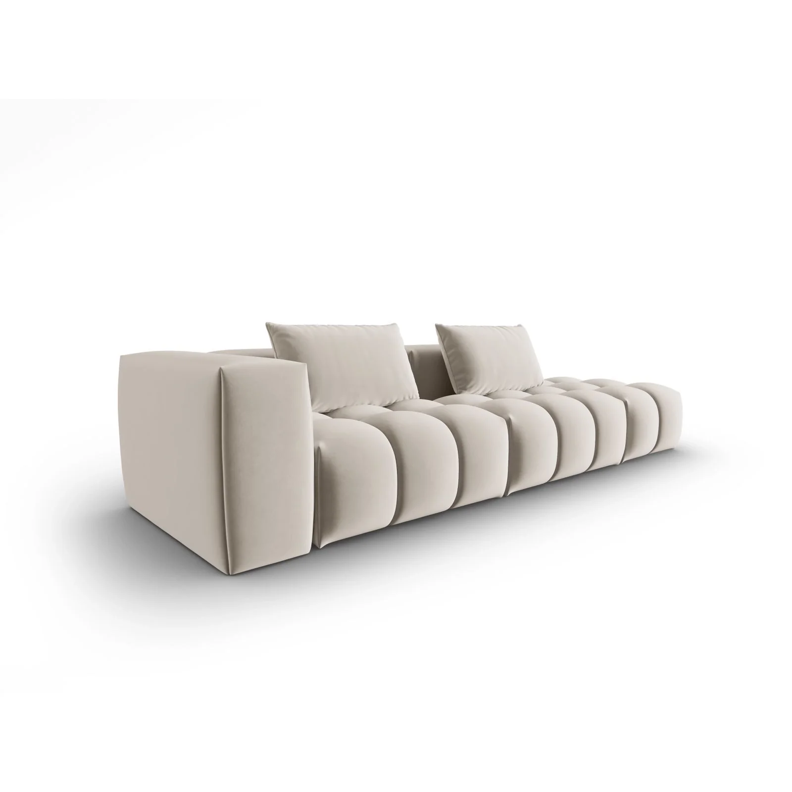 Verona Modulares 4-Sitzer Sofa, Rechte Seite, aus Samt oder Strukturstoff, 265x85 cm - Image 3