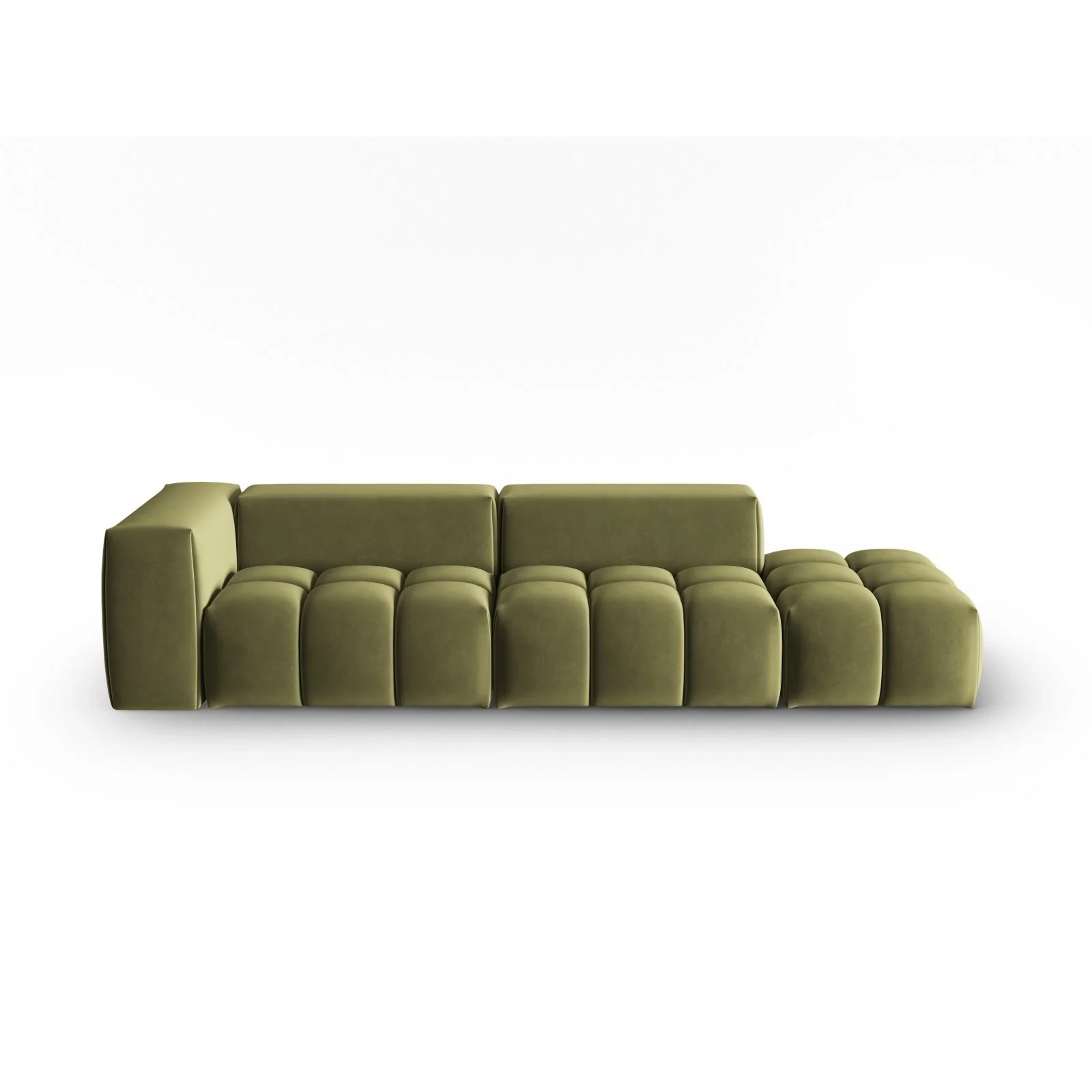 Verona Modulares 4-Sitzer Sofa, Rechte Seite, aus Samt oder Strukturstoff, 265x85 cm - Image 40