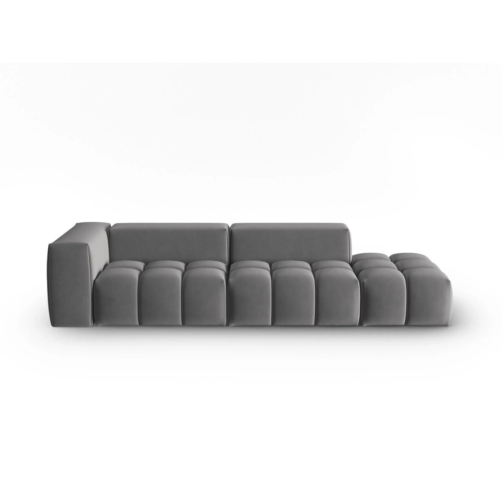 Verona Modulares 4-Sitzer Sofa, Rechte Seite, aus Samt oder Strukturstoff, 265x85 cm - Image 45