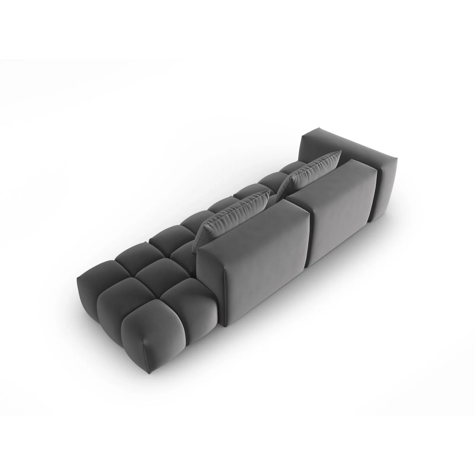 Verona Modulares 4-Sitzer Sofa, Rechte Seite, aus Samt oder Strukturstoff, 265x85 cm - Image 48