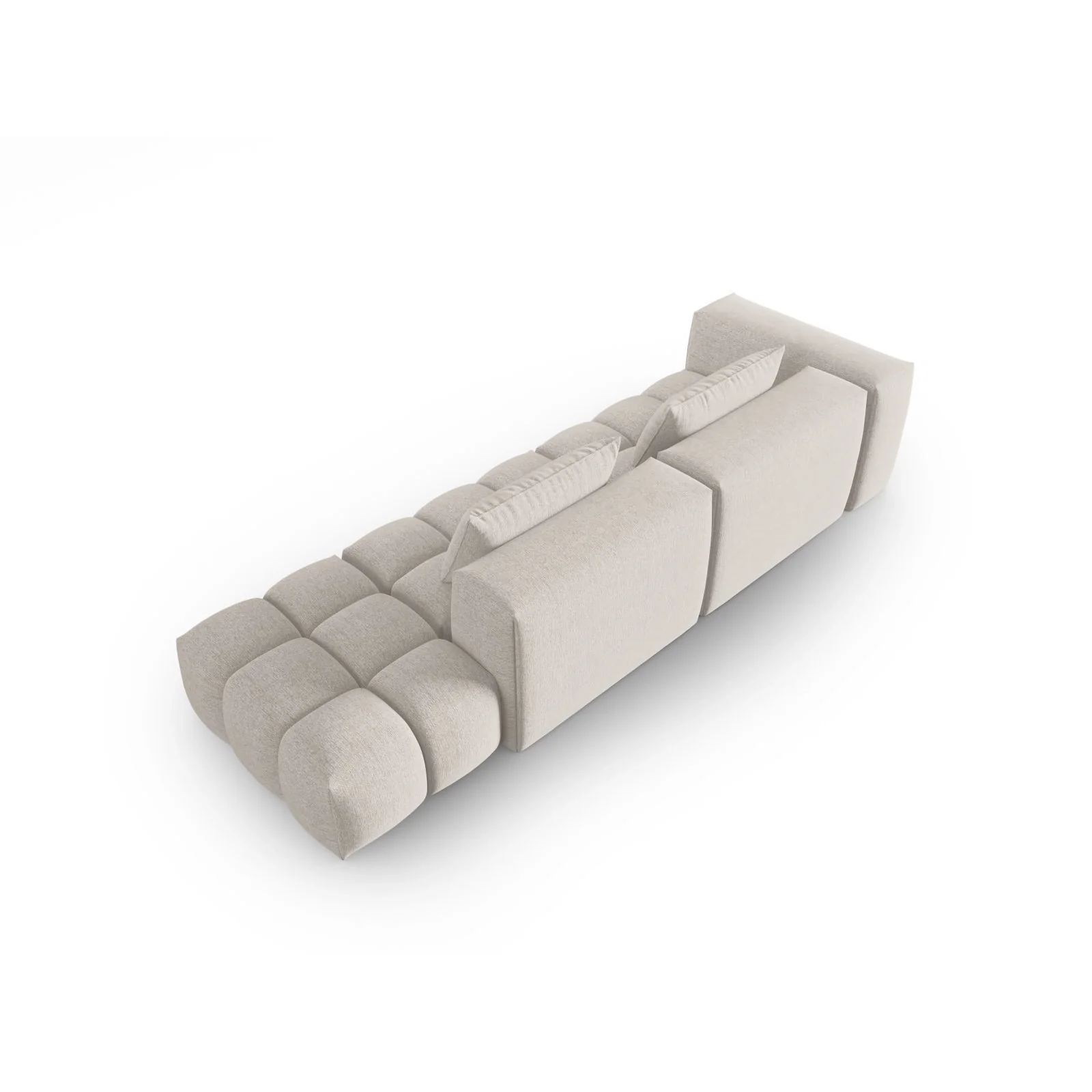 Verona Modulares 4-Sitzer Sofa, Rechte Seite, aus Samt oder Strukturstoff, 265x85 cm - Image 53