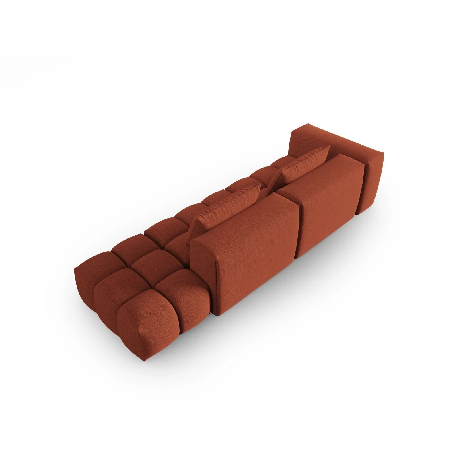 Verona Modulares 4-Sitzer Sofa, Rechte Seite, aus Samt oder Strukturstoff, 265x85 cm - Image 65