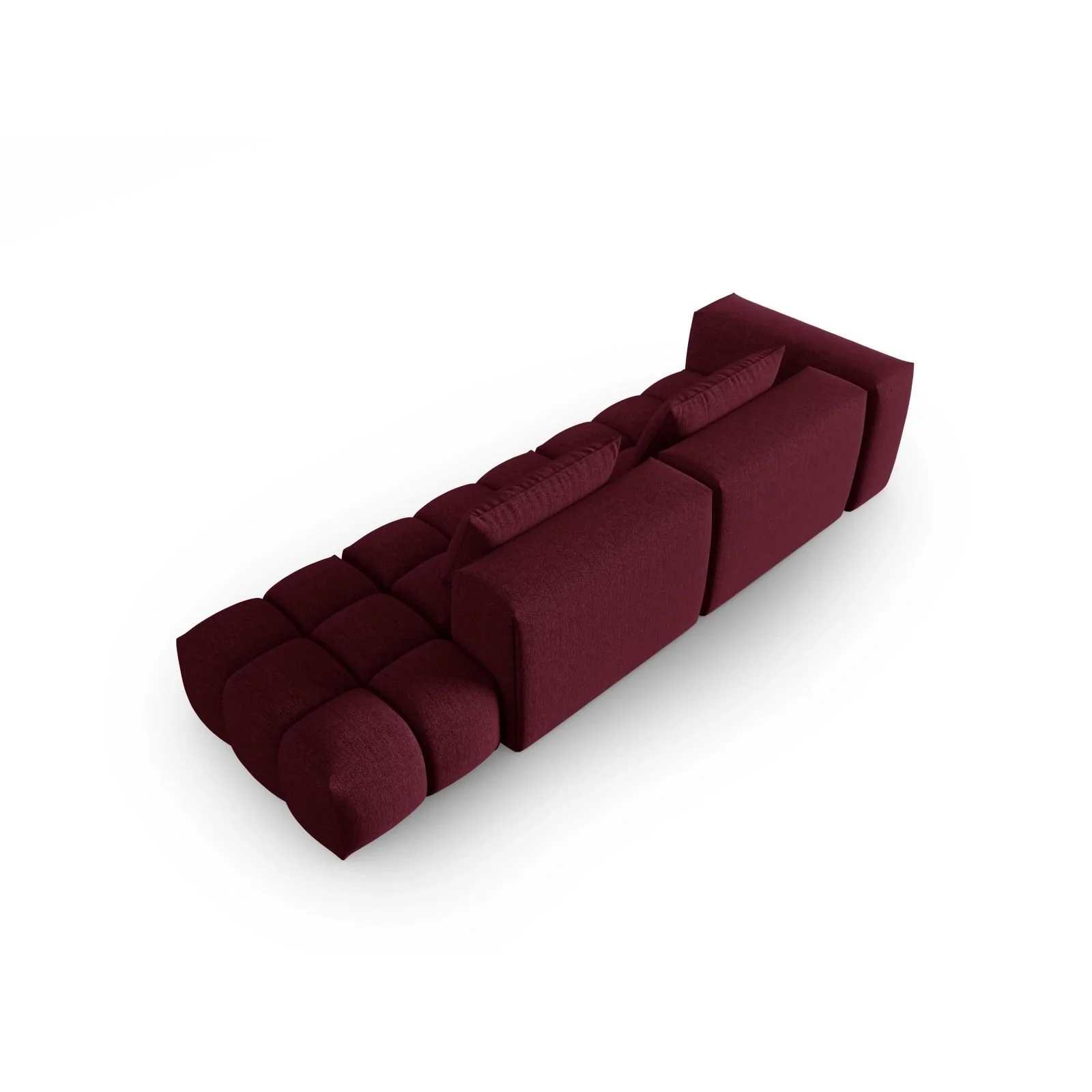 Verona Modulares 4-Sitzer Sofa, Rechte Seite, aus Samt oder Strukturstoff, 265x85 cm - Image 77