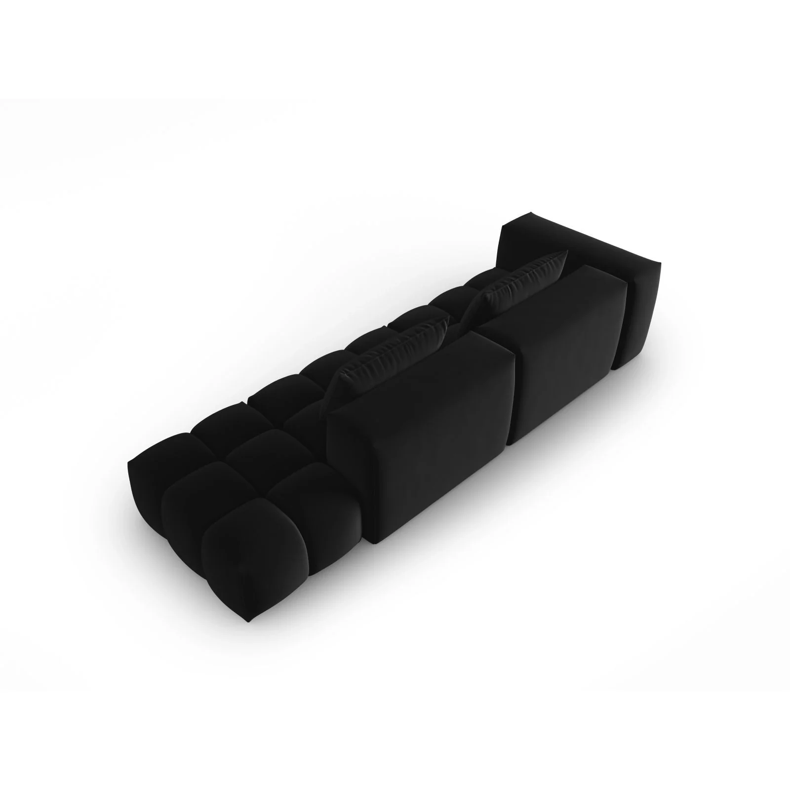 Verona Modulares 4-Sitzer Sofa, Rechte Seite, aus Samt oder Strukturstoff, 265x85 cm - Image 9