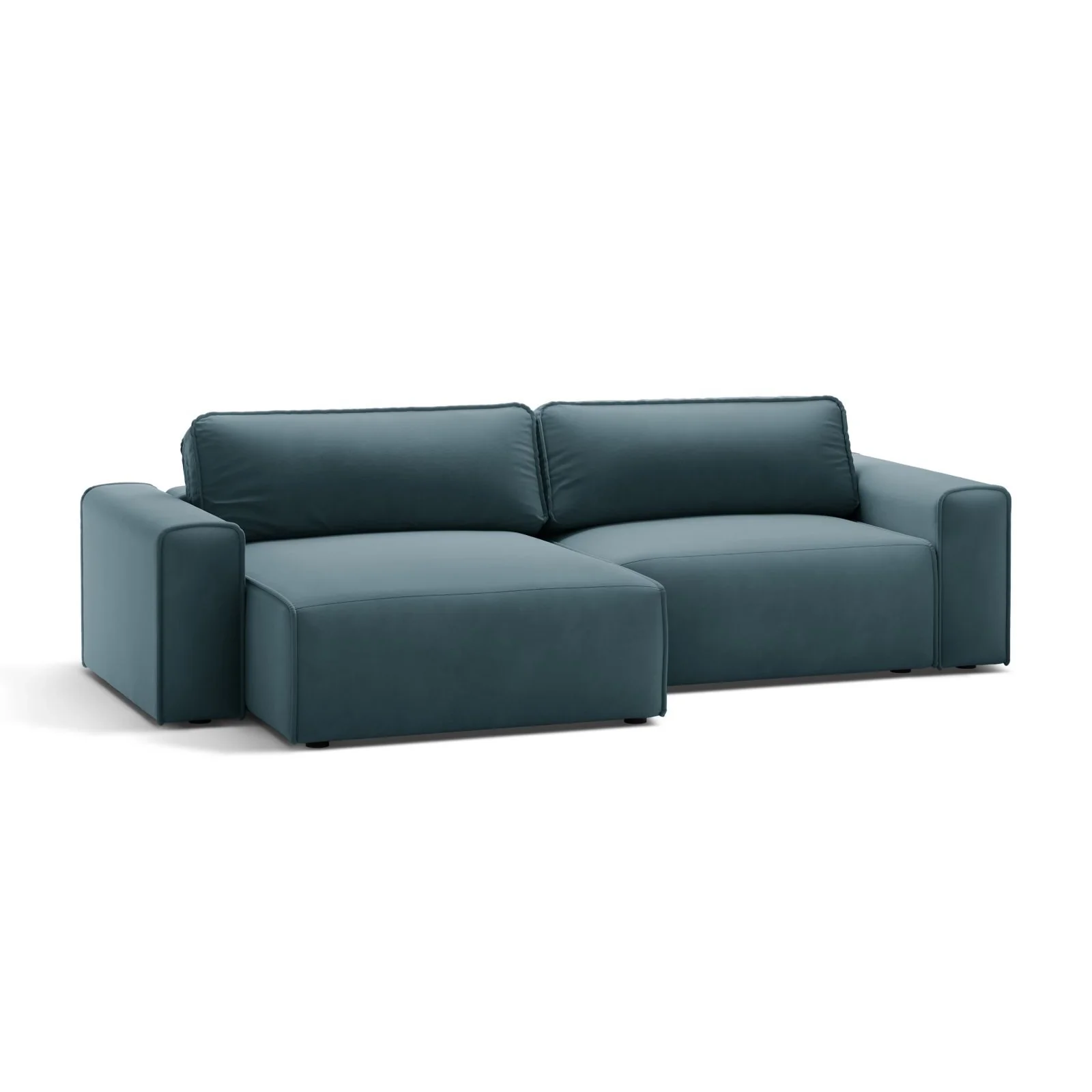 Victor 3-Sitzer Ecksofa, Linke Seite, ausziehbar mit Schlaffunktion und Bettkasten, aus Samt oder Strukturstoff, 246x148 cm - Image 101