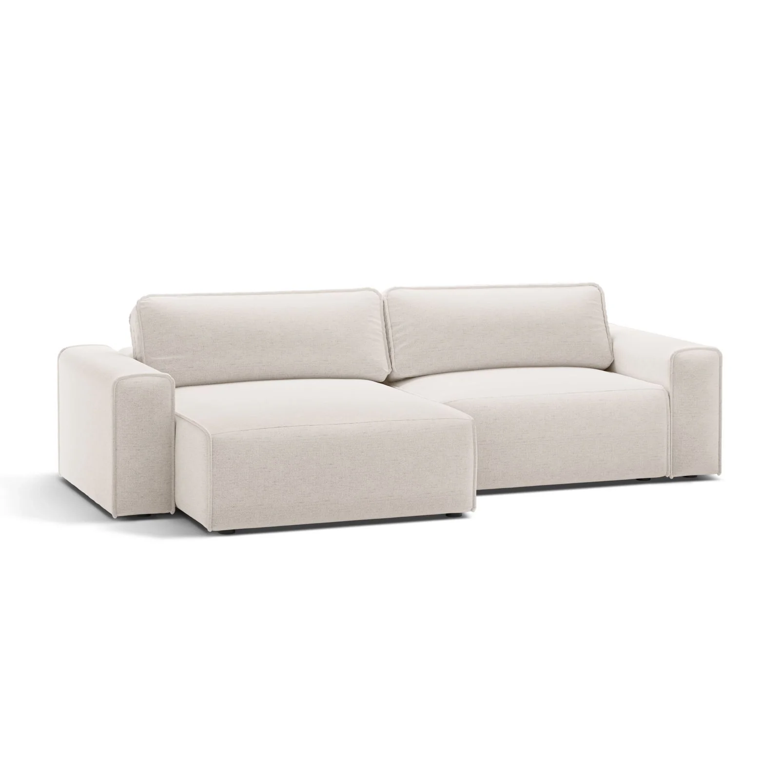 Victor 3-Sitzer Ecksofa, Linke Seite, ausziehbar mit Schlaffunktion und Bettkasten, aus Samt oder Strukturstoff, 246x148 cm - Image 4