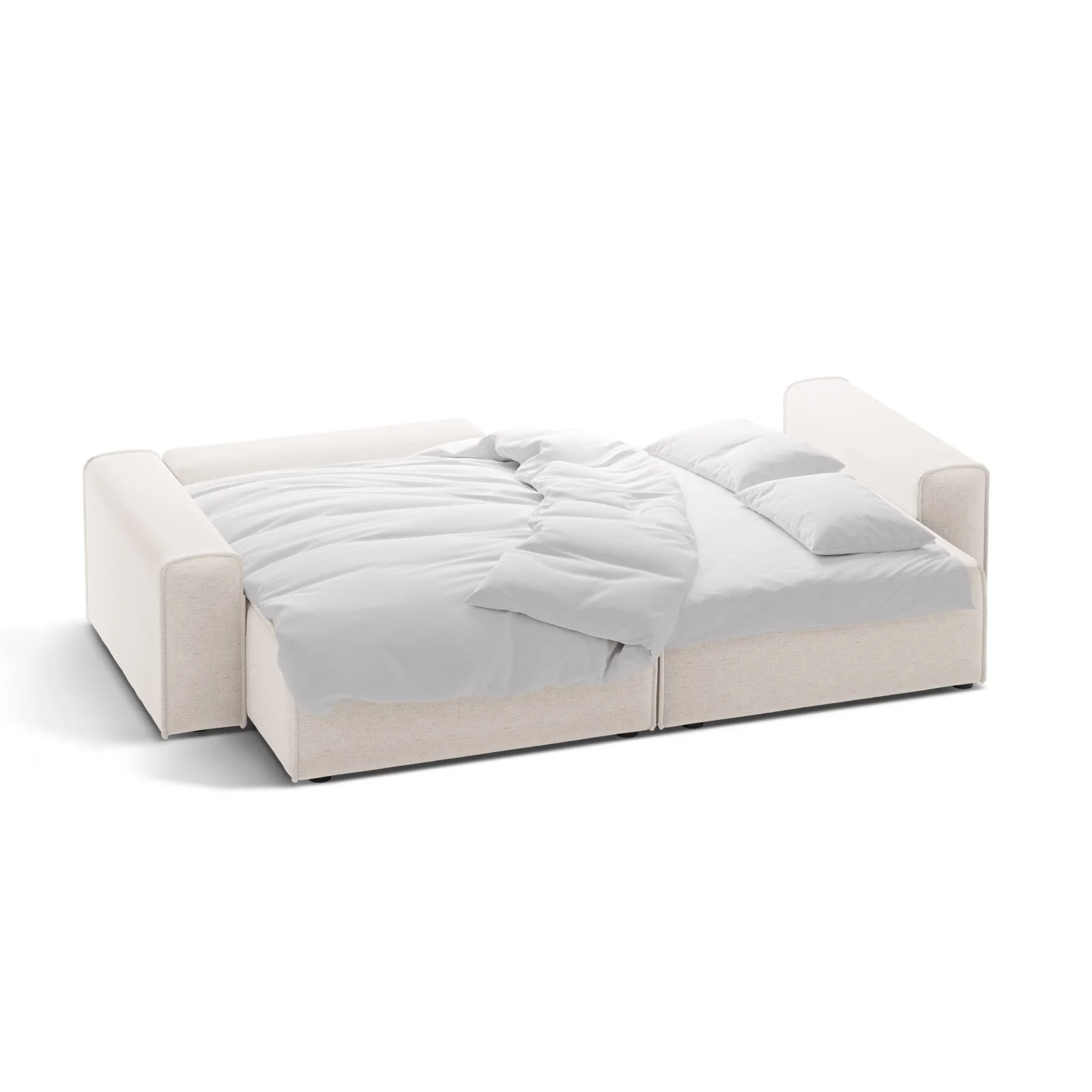 Victor 3-Sitzer Ecksofa, Linke Seite, ausziehbar mit Schlaffunktion und Bettkasten, aus Samt oder Strukturstoff, 246x148 cm - Image 5