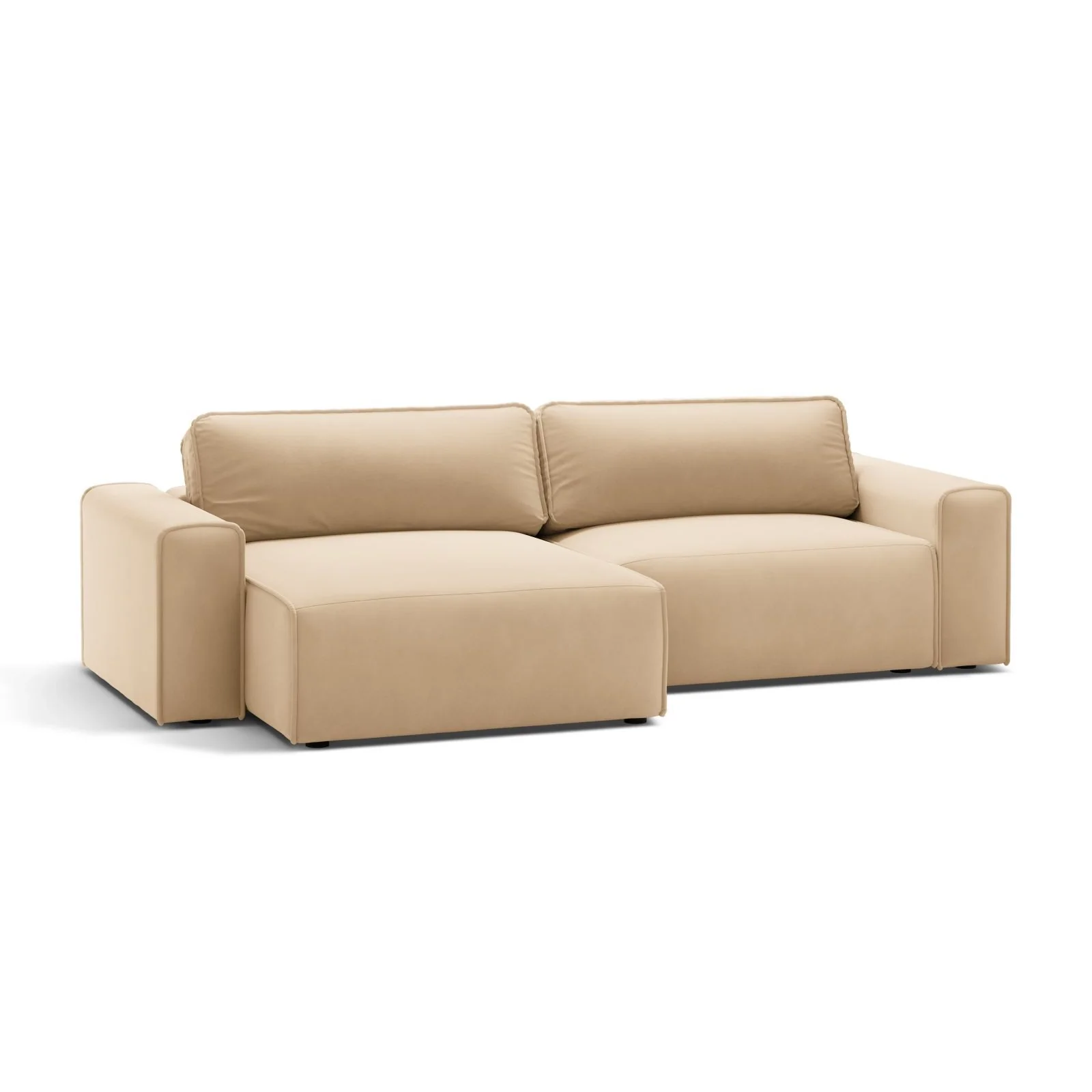 Victor 3-Sitzer Ecksofa, Linke Seite, ausziehbar mit Schlaffunktion und Bettkasten, aus Samt oder Strukturstoff, 246x148 cm - Image 66