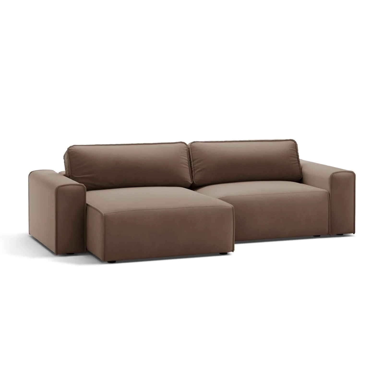 Victor 3-Sitzer Ecksofa, Linke Seite, ausziehbar mit Schlaffunktion und Bettkasten, aus Samt oder Strukturstoff, 246x148 cm - Image 73