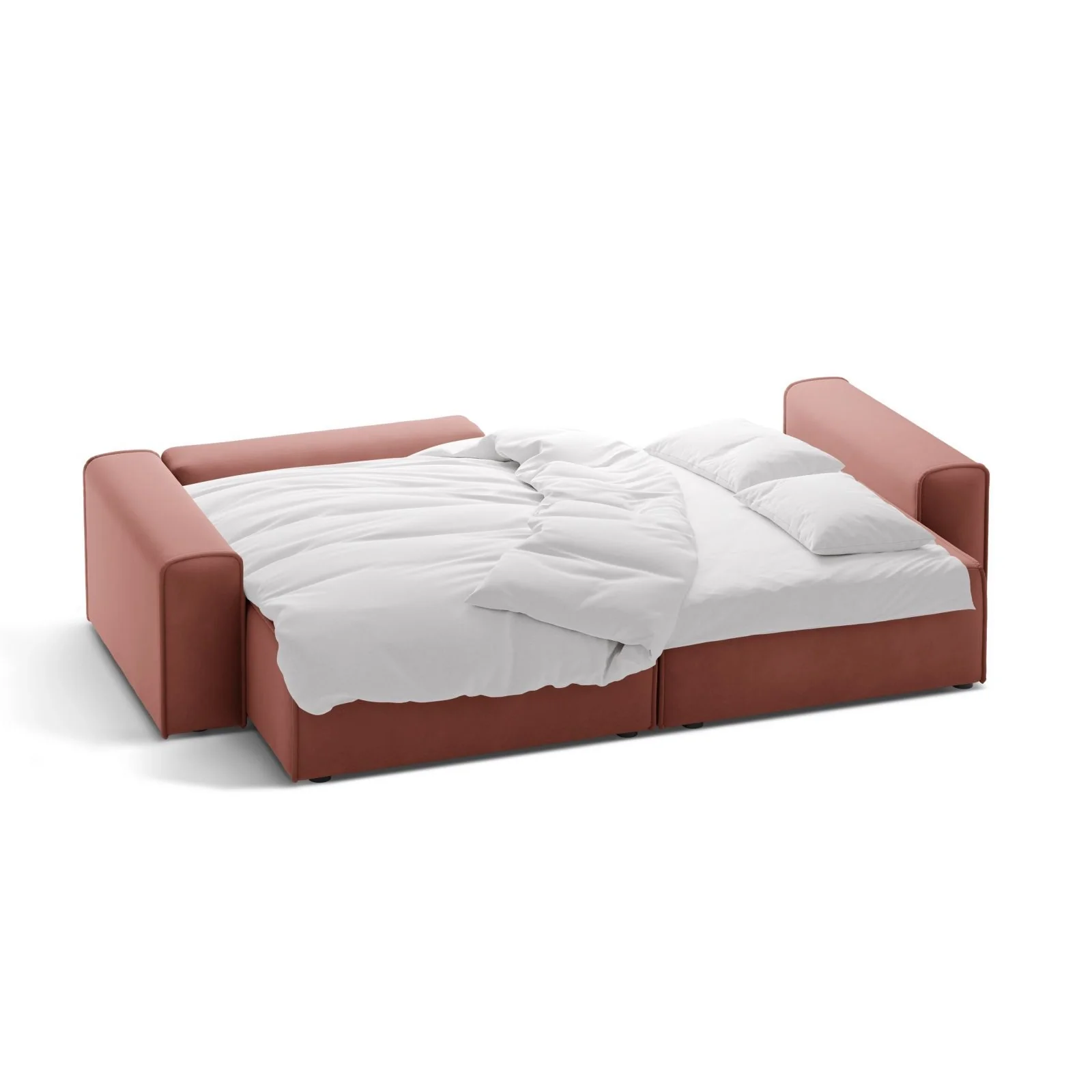 Victor 3-Sitzer Ecksofa, Linke Seite, ausziehbar mit Schlaffunktion und Bettkasten, aus Samt oder Strukturstoff, 246x148 cm - Image 81