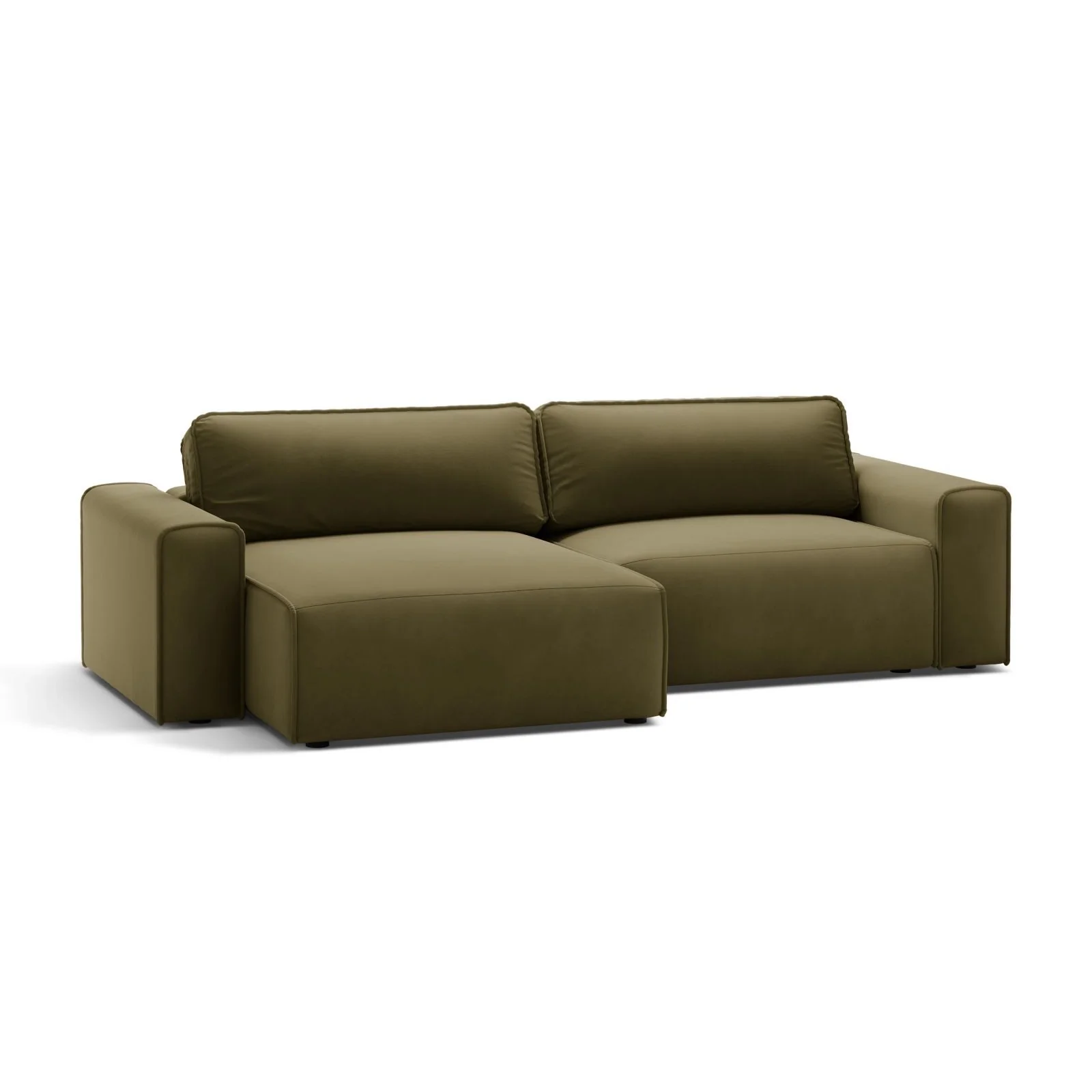 Victor 3-Sitzer Ecksofa, Linke Seite, ausziehbar mit Schlaffunktion und Bettkasten, aus Samt oder Strukturstoff, 246x148 cm - Image 87