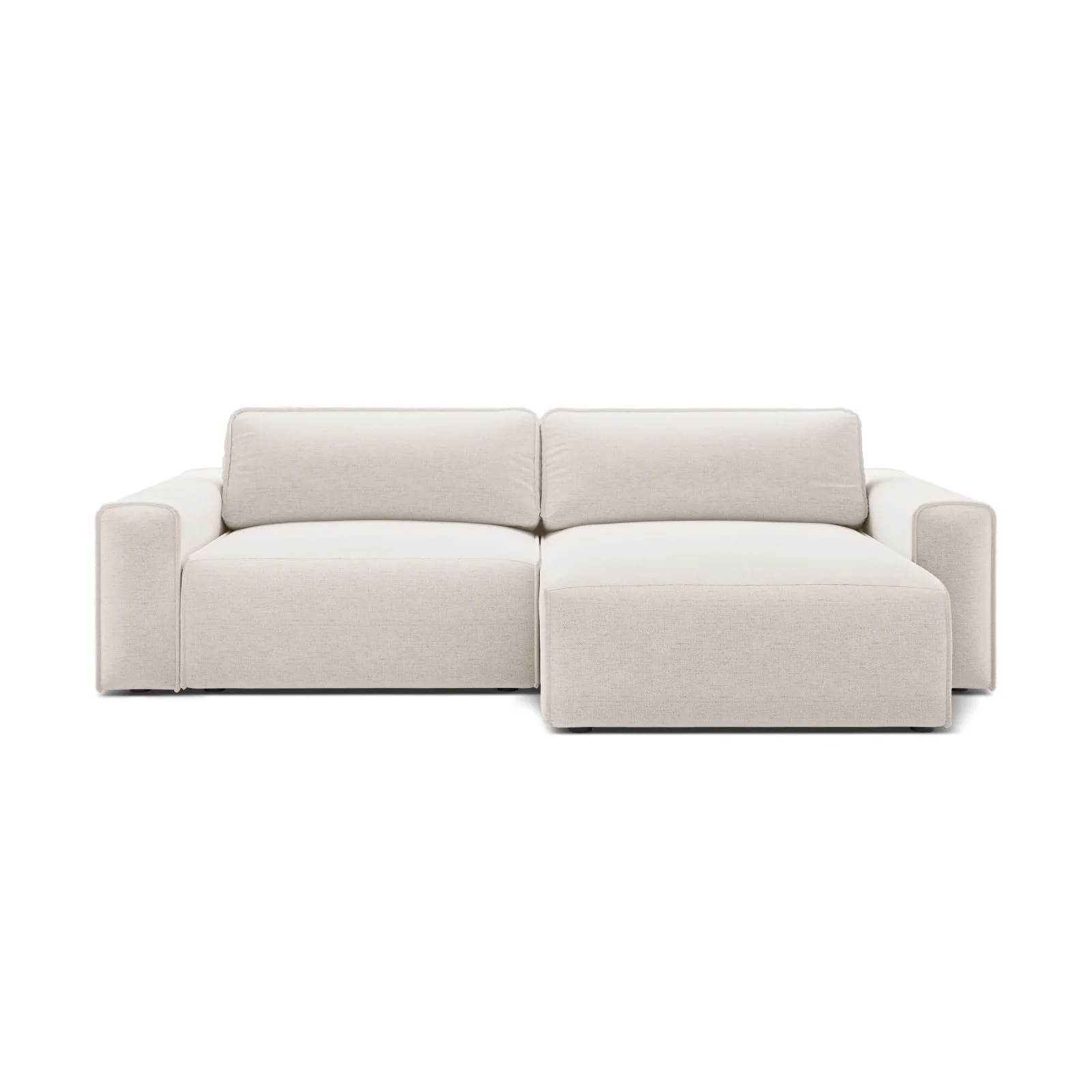 Victor 3-Sitzer Ecksofa, Rechte Seite, ausziehbar mit Schlaffunktion und Bettkasten, aus Samt oder Strukturstoff, 246x148 cm