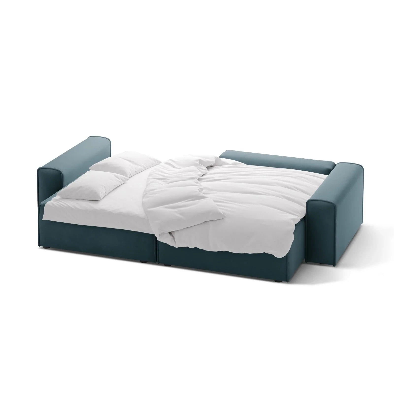 Victor 3-Sitzer Ecksofa, Rechte Seite, ausziehbar mit Schlaffunktion und Bettkasten, aus Samt oder Strukturstoff, 246x148 cm - Image 103