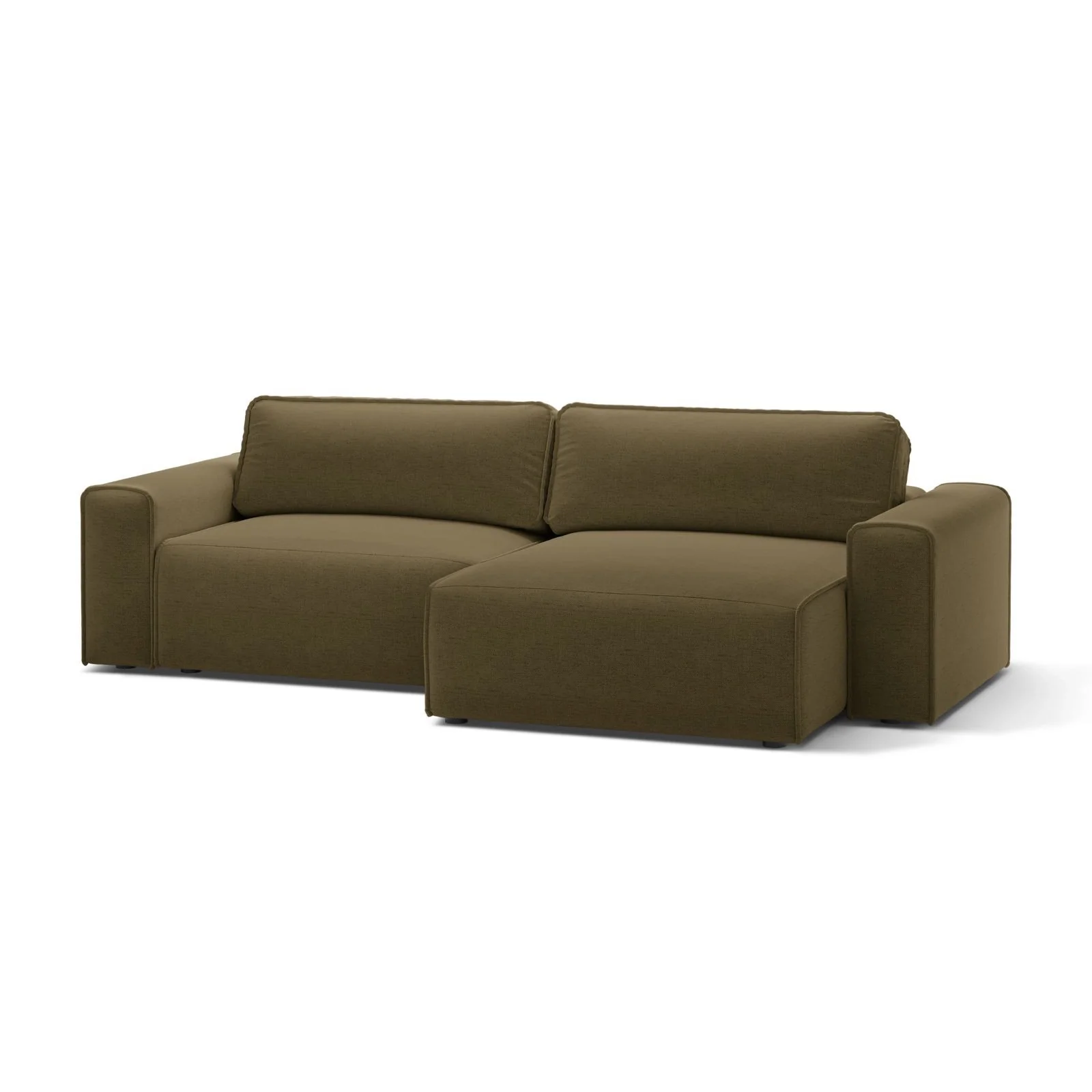 Victor 3-Sitzer Ecksofa, Rechte Seite, ausziehbar mit Schlaffunktion und Bettkasten, aus Samt oder Strukturstoff, 246x148 cm - Image 12