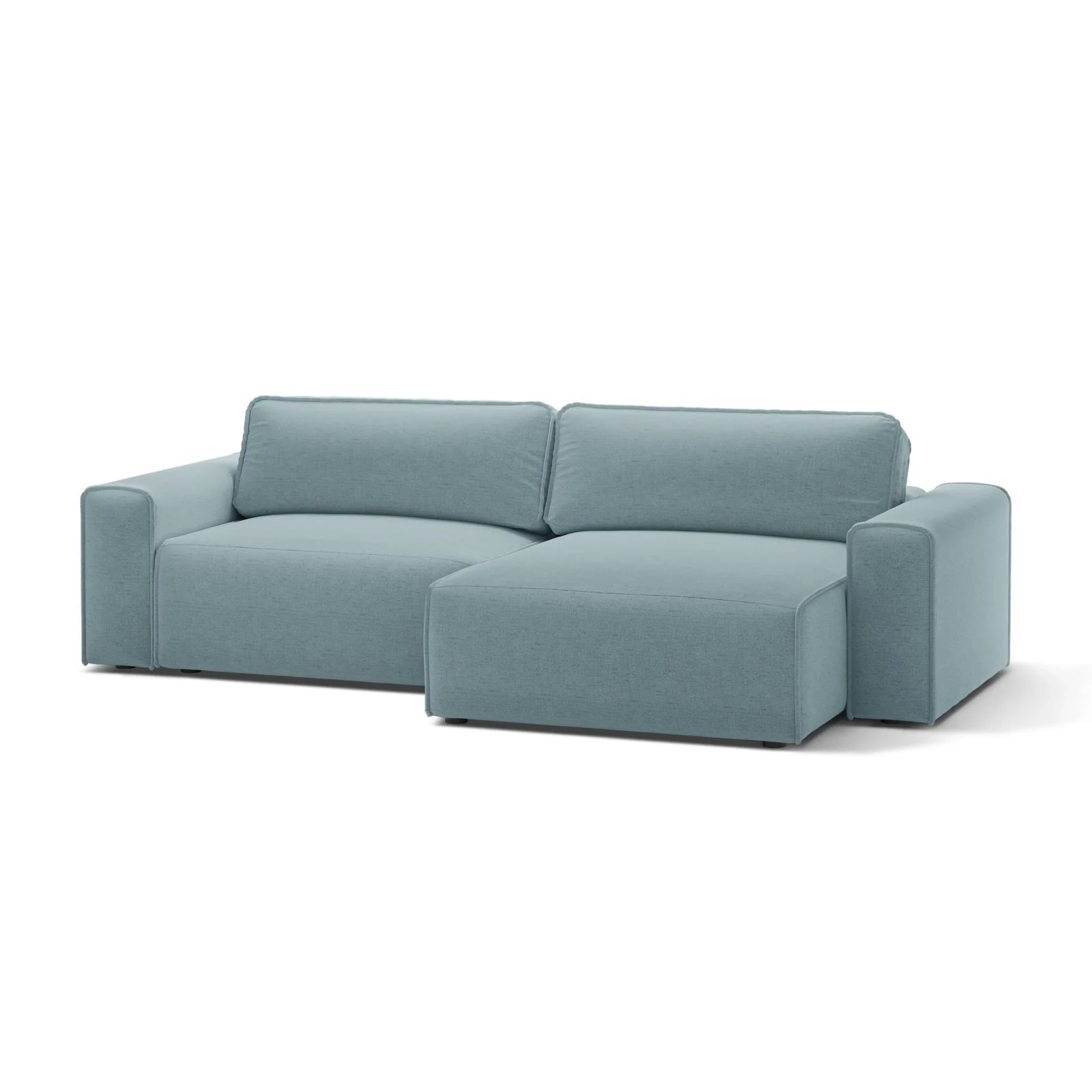 Victor 3-Sitzer Ecksofa, Rechte Seite, ausziehbar mit Schlaffunktion und Bettkasten, aus Samt oder Strukturstoff, 246x148 cm - Image 36
