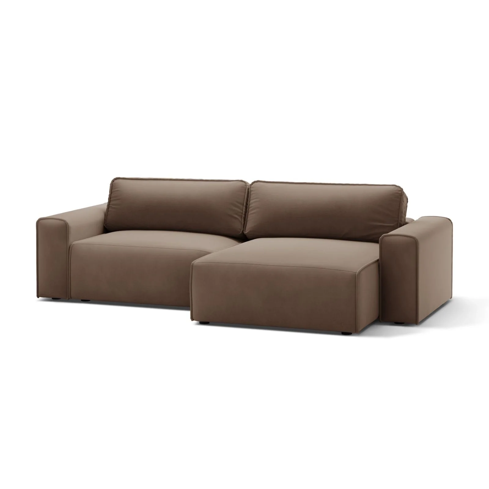Victor 3-Sitzer Ecksofa, Rechte Seite, ausziehbar mit Schlaffunktion und Bettkasten, aus Samt oder Strukturstoff, 246x148 cm - Image 74