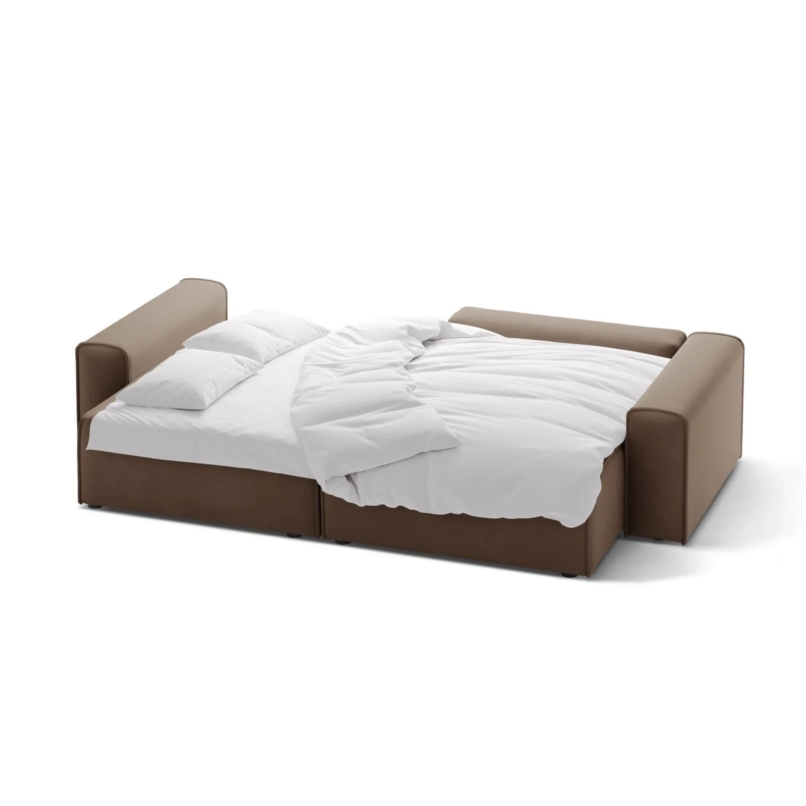 Victor 3-Sitzer Ecksofa, Rechte Seite, ausziehbar mit Schlaffunktion und Bettkasten, aus Samt oder Strukturstoff, 246x148 cm - Image 75