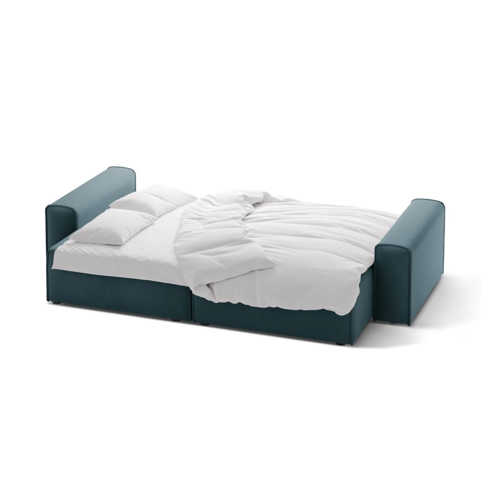 Victor 3-Sitzer Sofa, ausklappbar, mit Schlaffunktion und Bettkasten, aus Samt oder Strukturstoff, 246x100 cm - Image 104