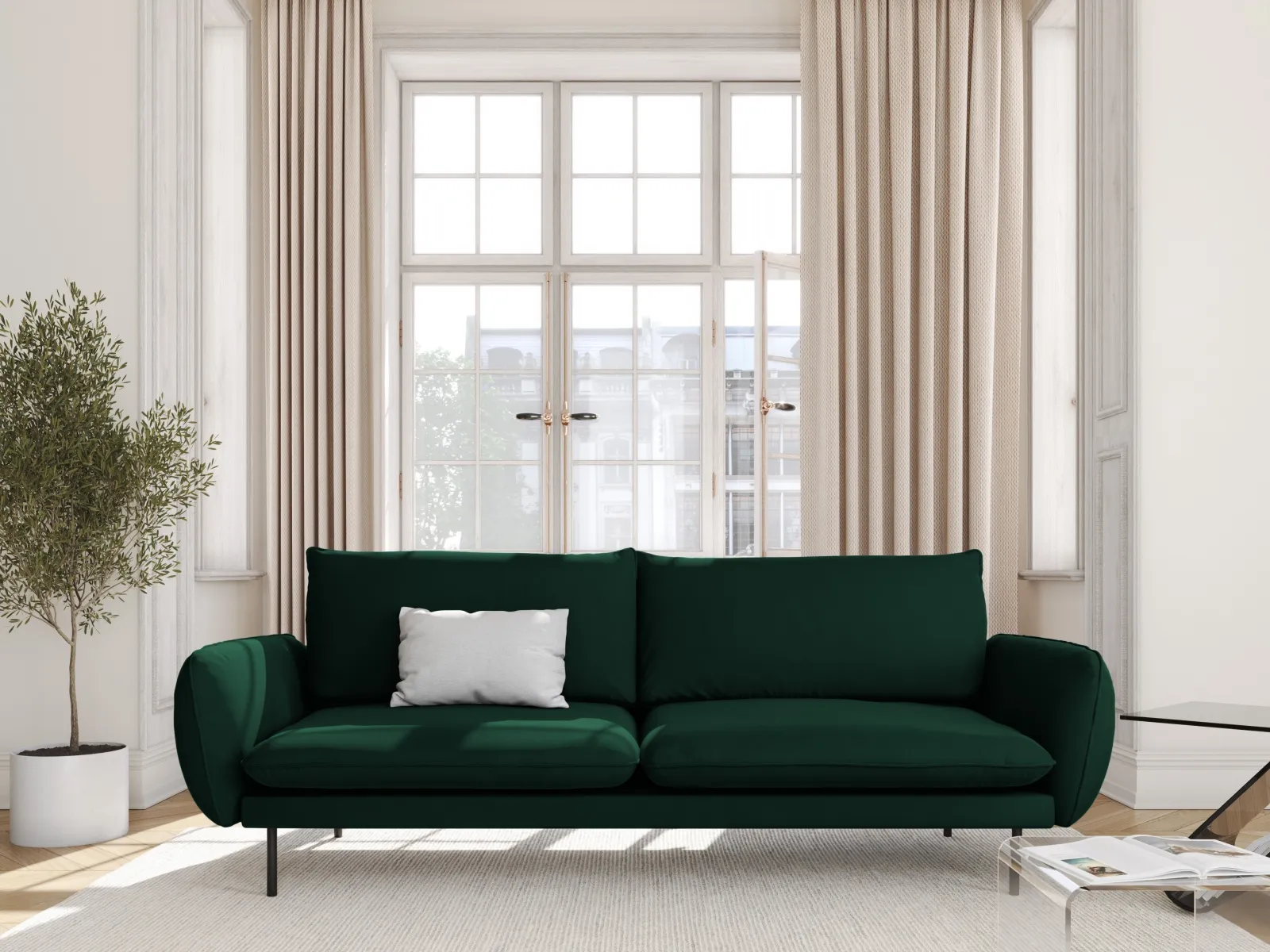 Vienna 3-Sitzer Sofa aus Samt, Boucle oder Strukturstoff, 200x92x95 cm - Image 86