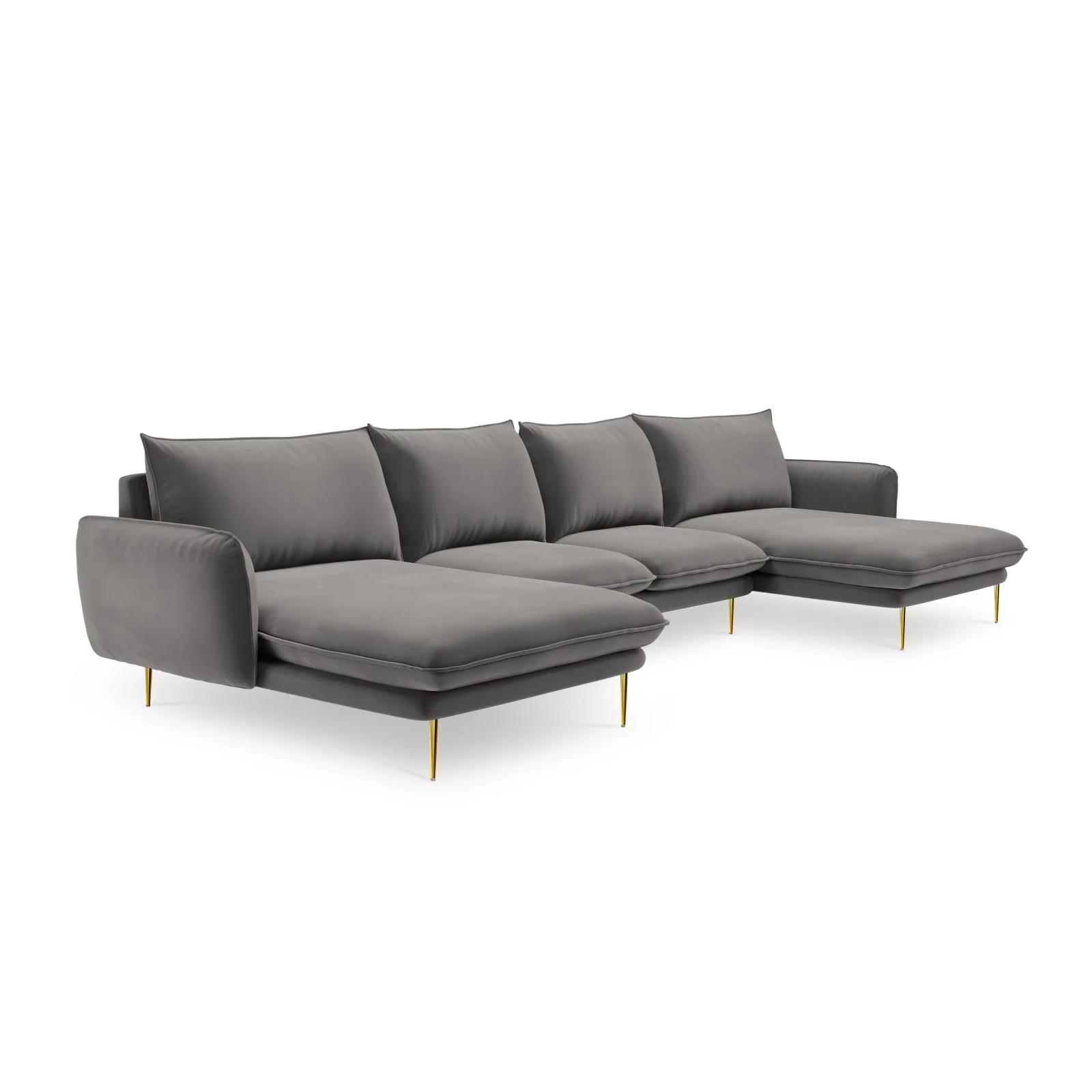 Vienna 6-Sitzer Panorama Sofa aus Samt oder Strukturstoff, 350x170x95 cm - Image 34