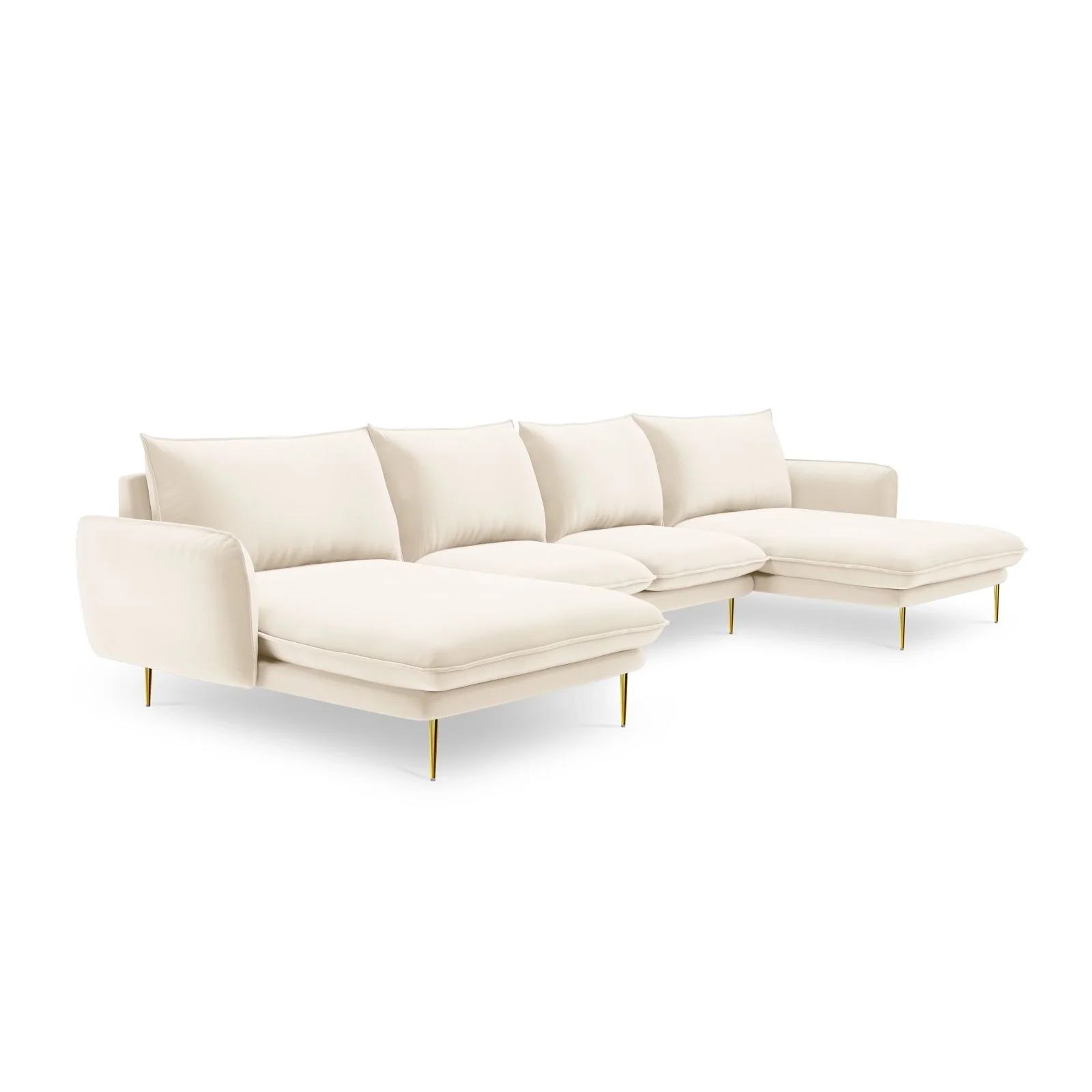 Vienna 6-Sitzer Panorama Sofa aus Samt oder Strukturstoff, 350x170x95 cm - Image 4