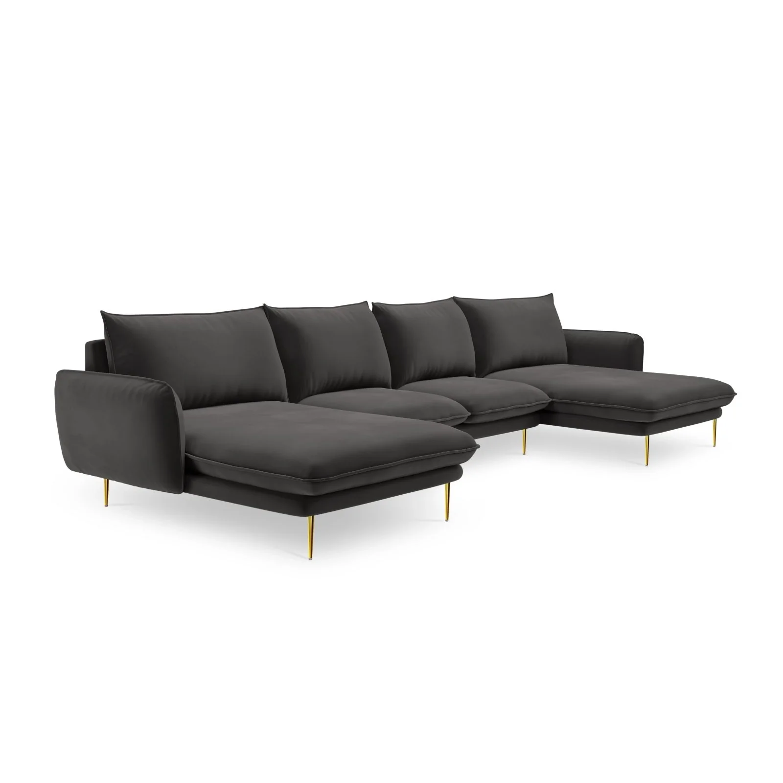 Vienna 6-Sitzer Panorama Sofa aus Samt oder Strukturstoff, 350x170x95 cm - Image 40
