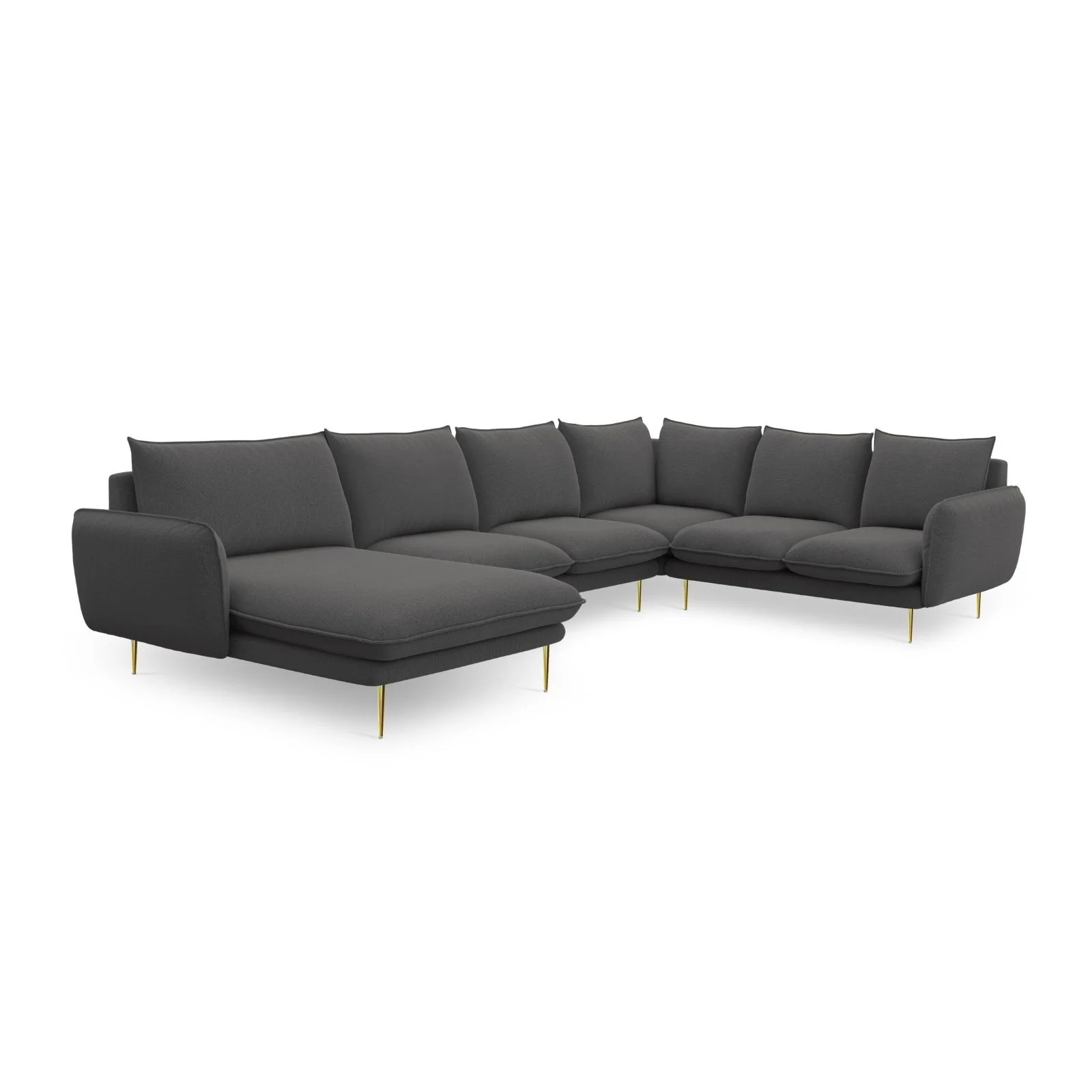 Vienna 7-Sitzer Panorama Ecksofa, Rechte Seite, aus Samt oder Strukturstoff, 330x235x95 cm - Image 121