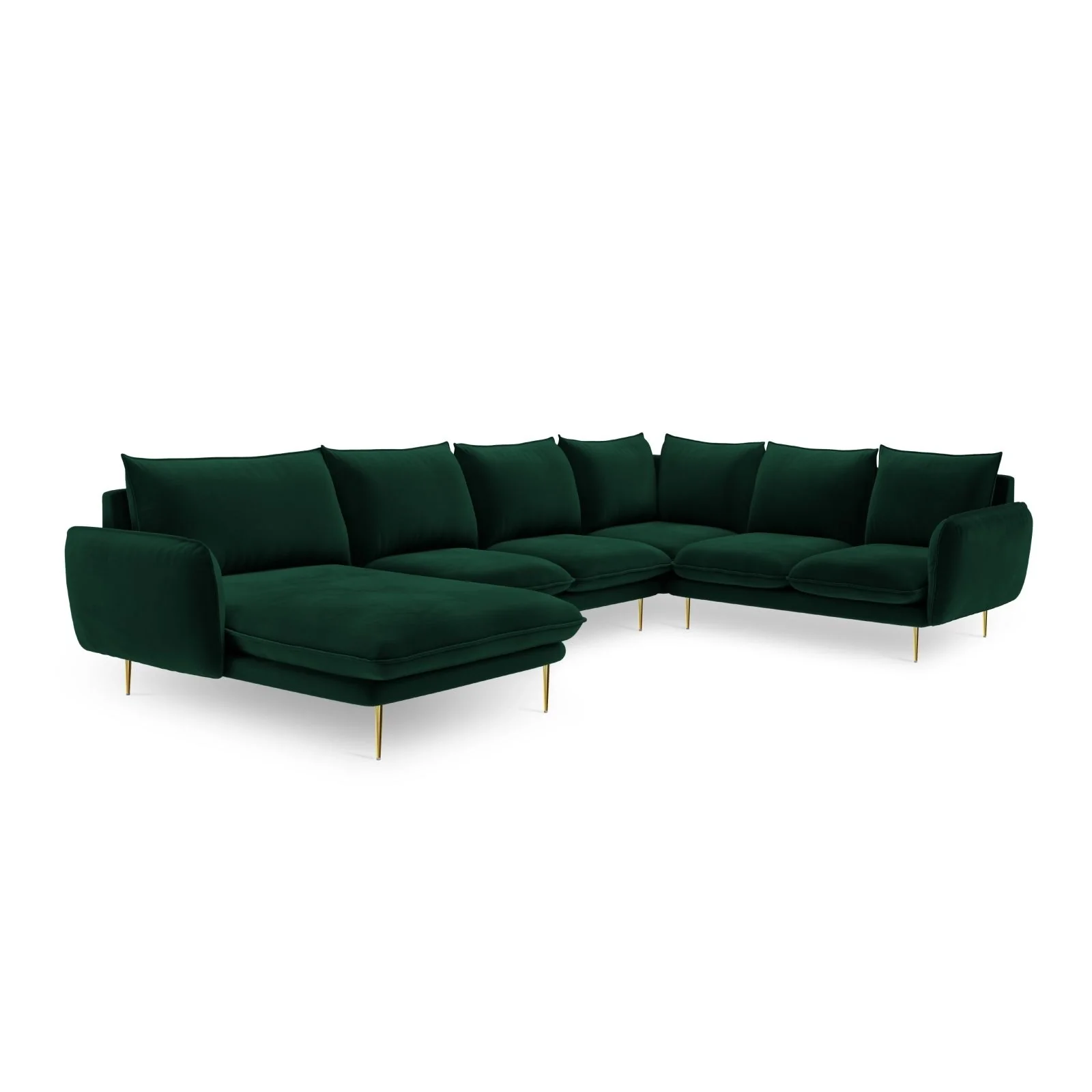 Vienna 7-Sitzer Panorama Ecksofa, Rechte Seite, aus Samt oder Strukturstoff, 330x235x95 cm - Image 28