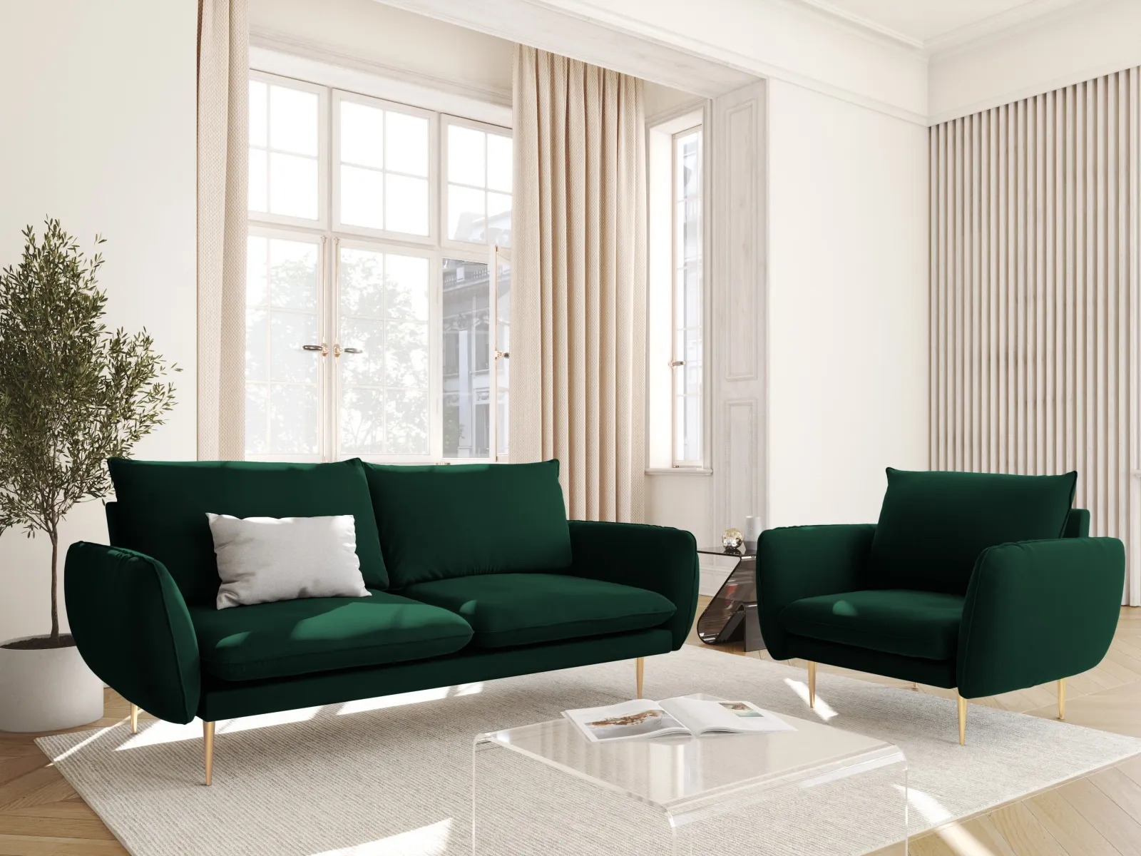 Vienna Sessel aus Samt, Boucle oder Strukturstoff, 97x94x95 cm - Image 34