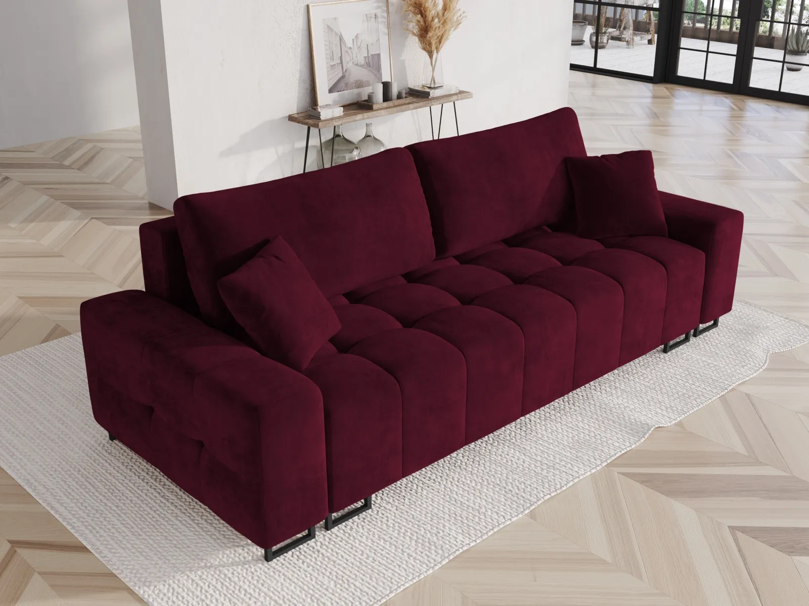 Wicklow 3-Sitzer Sofa mit Schlaffunktion und Stauraum, aus Samt, 250x105x90 cm - Image 23