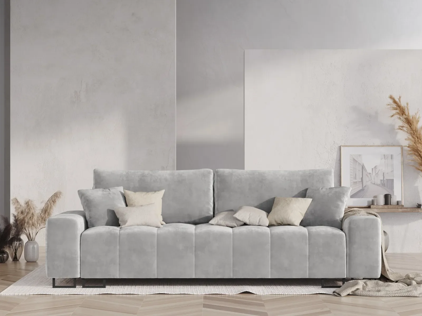 Wicklow 3-Sitzer Sofa mit Schlaffunktion und Stauraum, aus Samt, 250x105x90 cm - Image 57