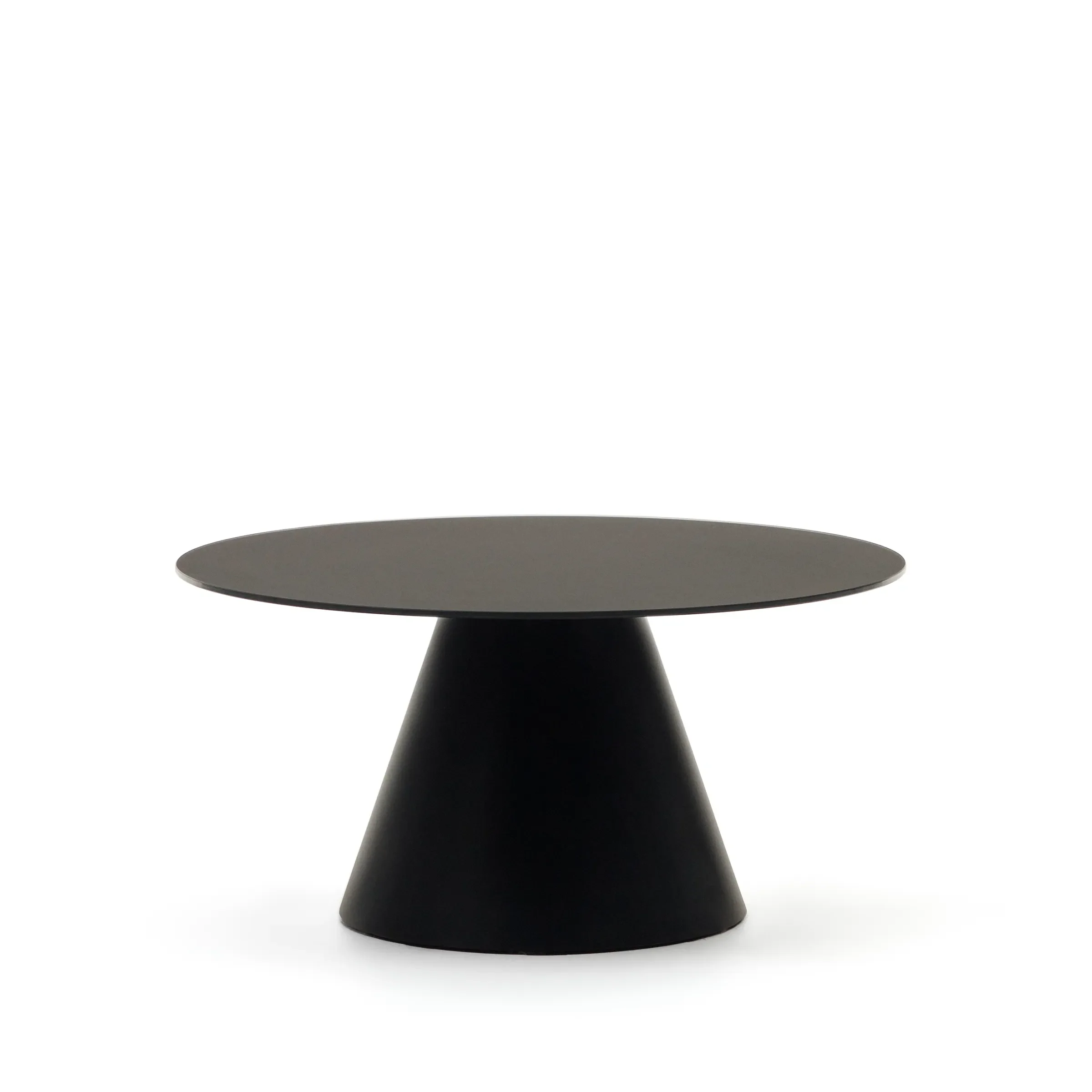 Wilshire Couchtisch aus gehärtetem Milchglas und Metall Ø 80 cm