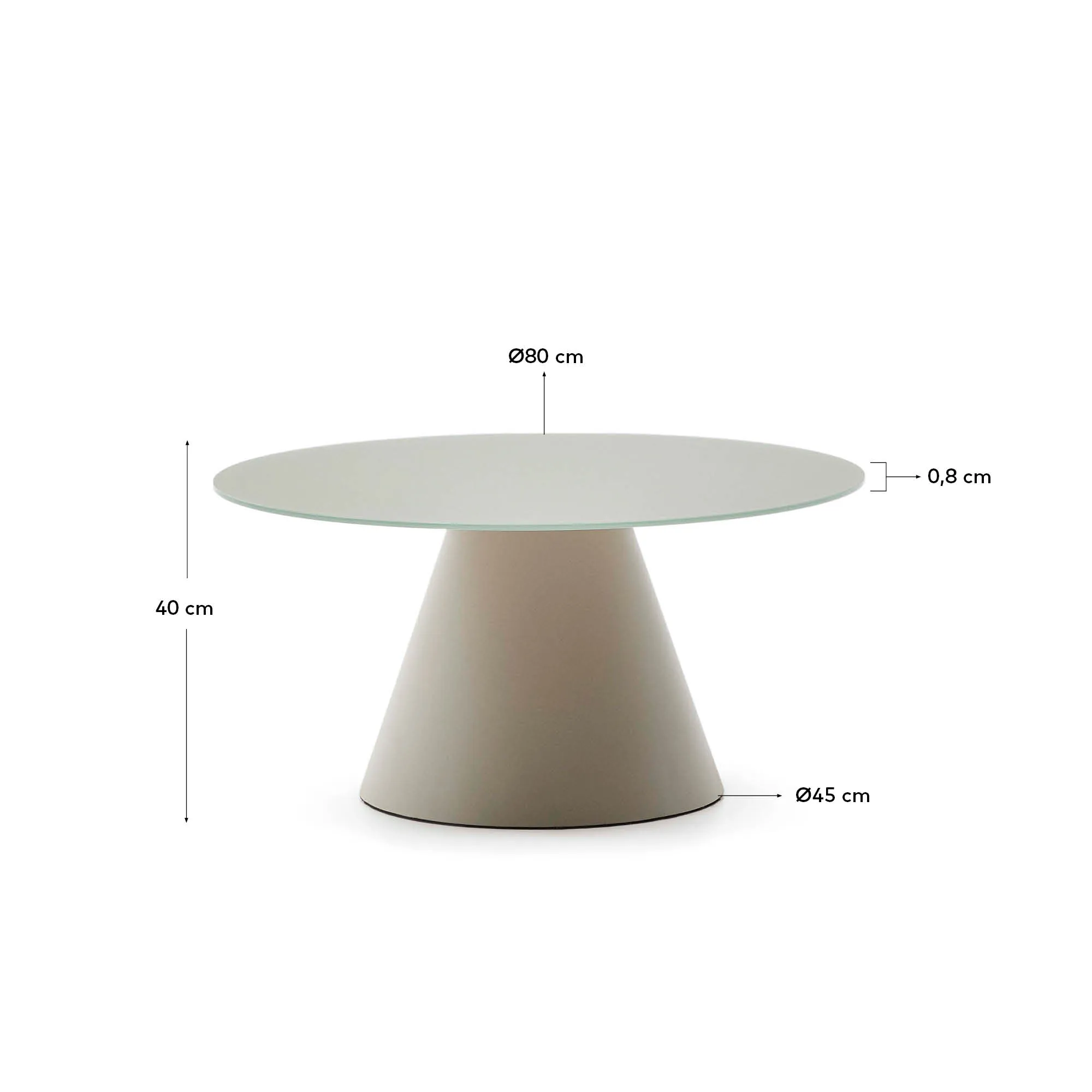Wilshire Couchtisch aus gehärtetem Milchglas und Metall Ø 80 cm - Image 10