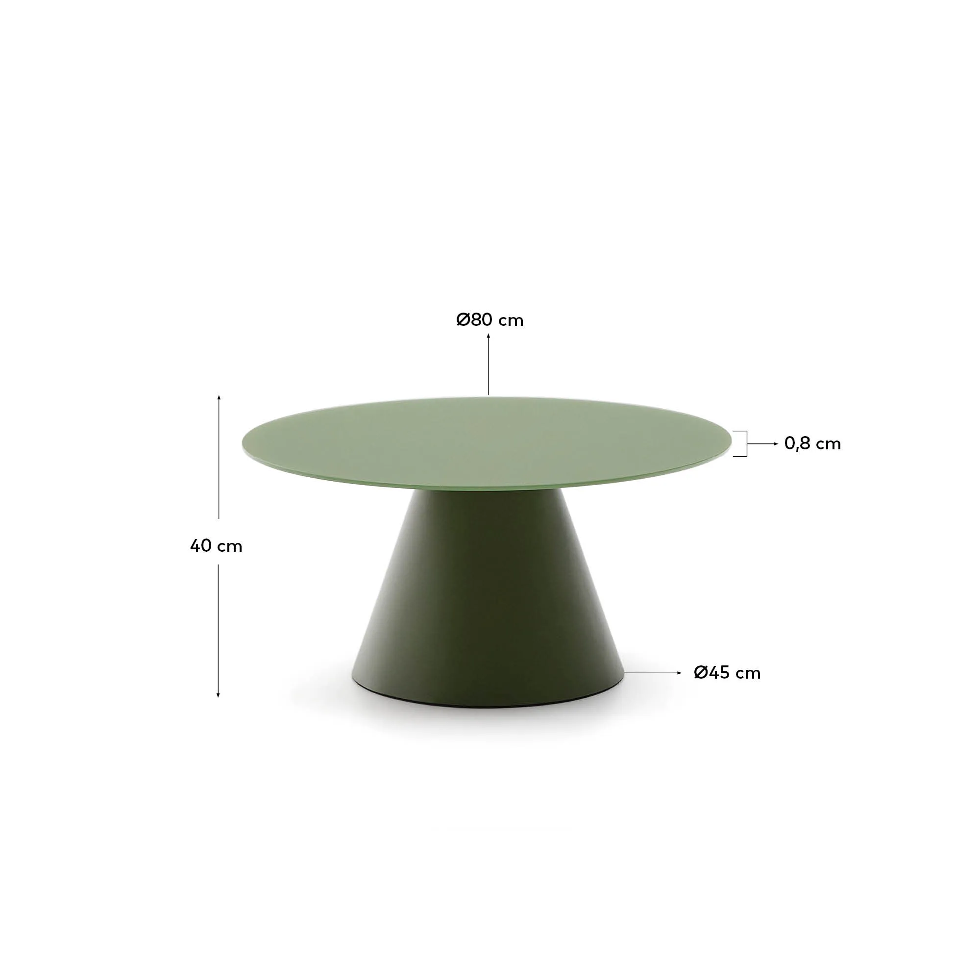 Wilshire Couchtisch aus gehärtetem Milchglas und Metall Ø 80 cm - Image 15