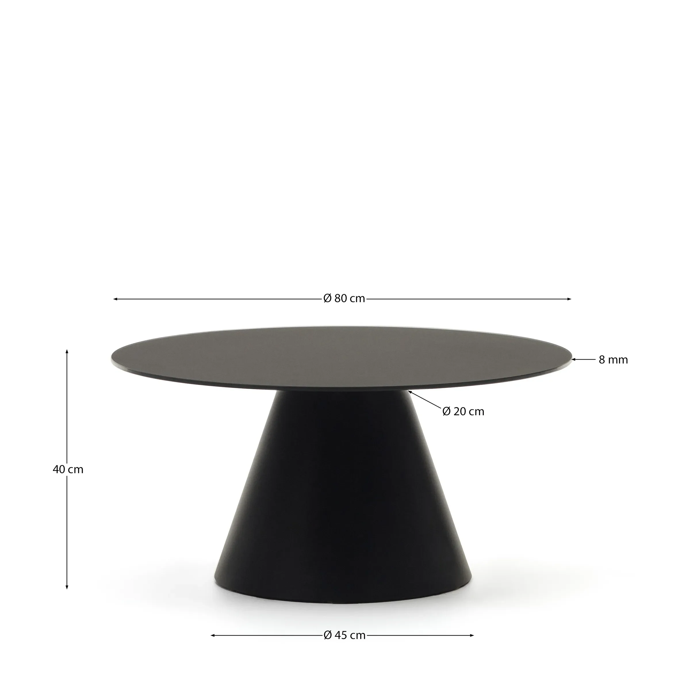 Wilshire Couchtisch aus gehärtetem Milchglas und Metall Ø 80 cm - Image 4
