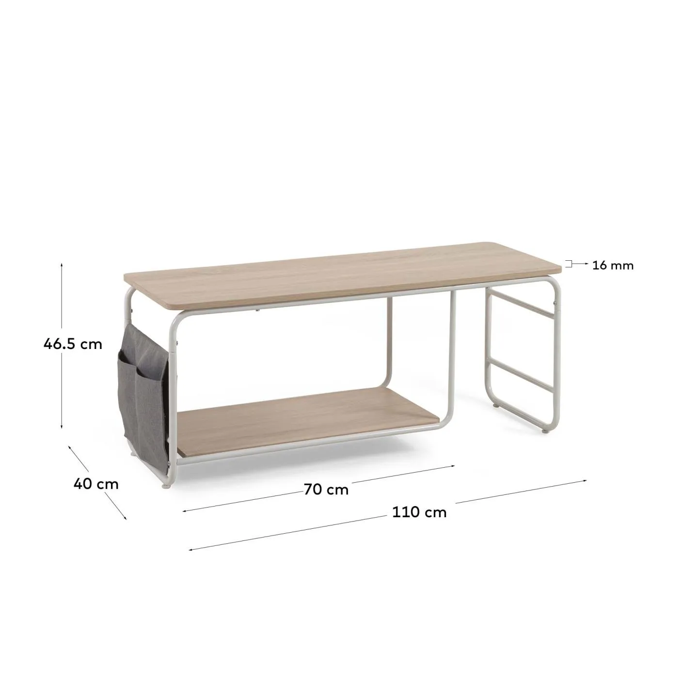 Yamina TV-Schrank aus Melamin und Stahl mit weißem Finish 110 x 46 cm - Image 5