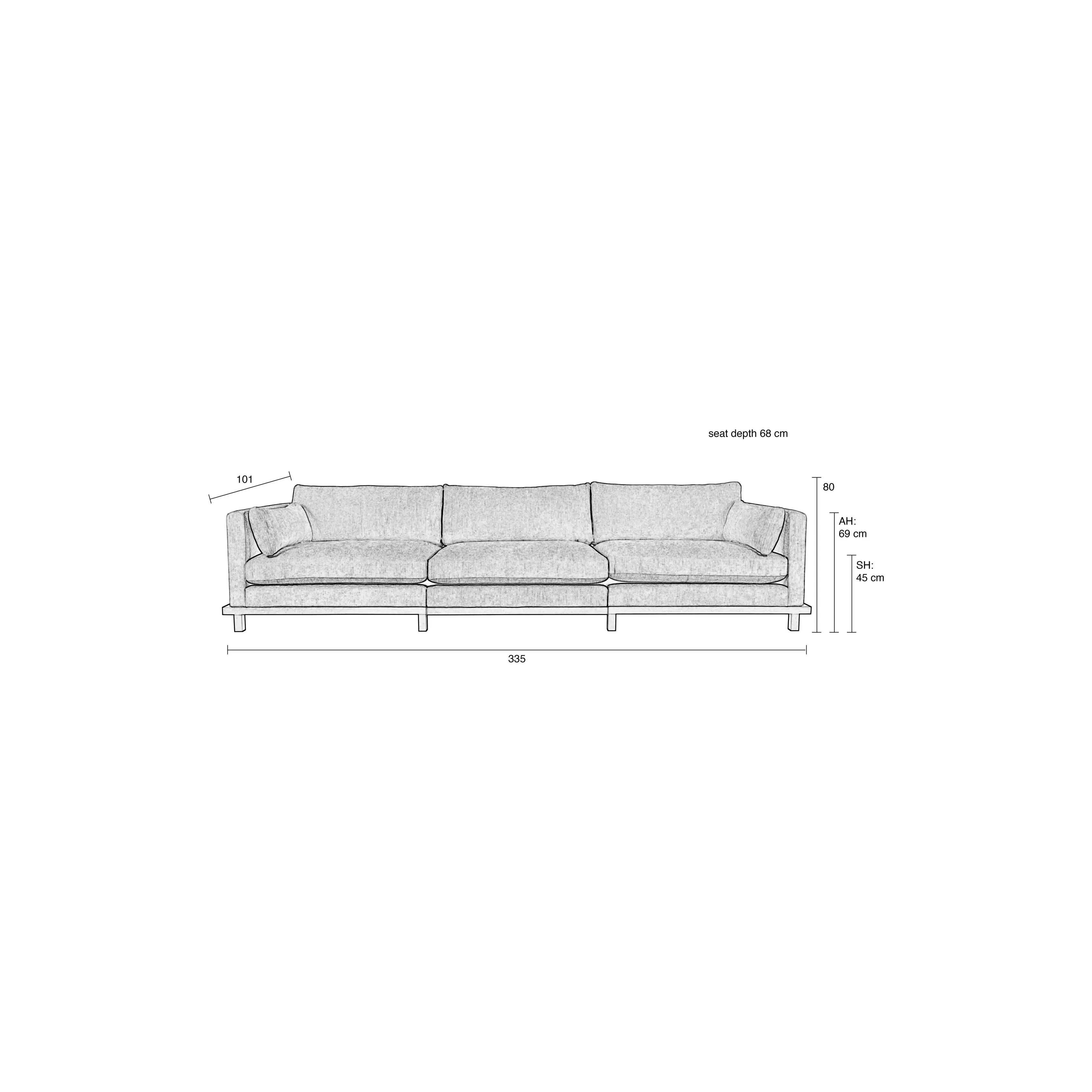 Blossom Sofa 4,5-Sitzer Moos 335x101cm - Image 8