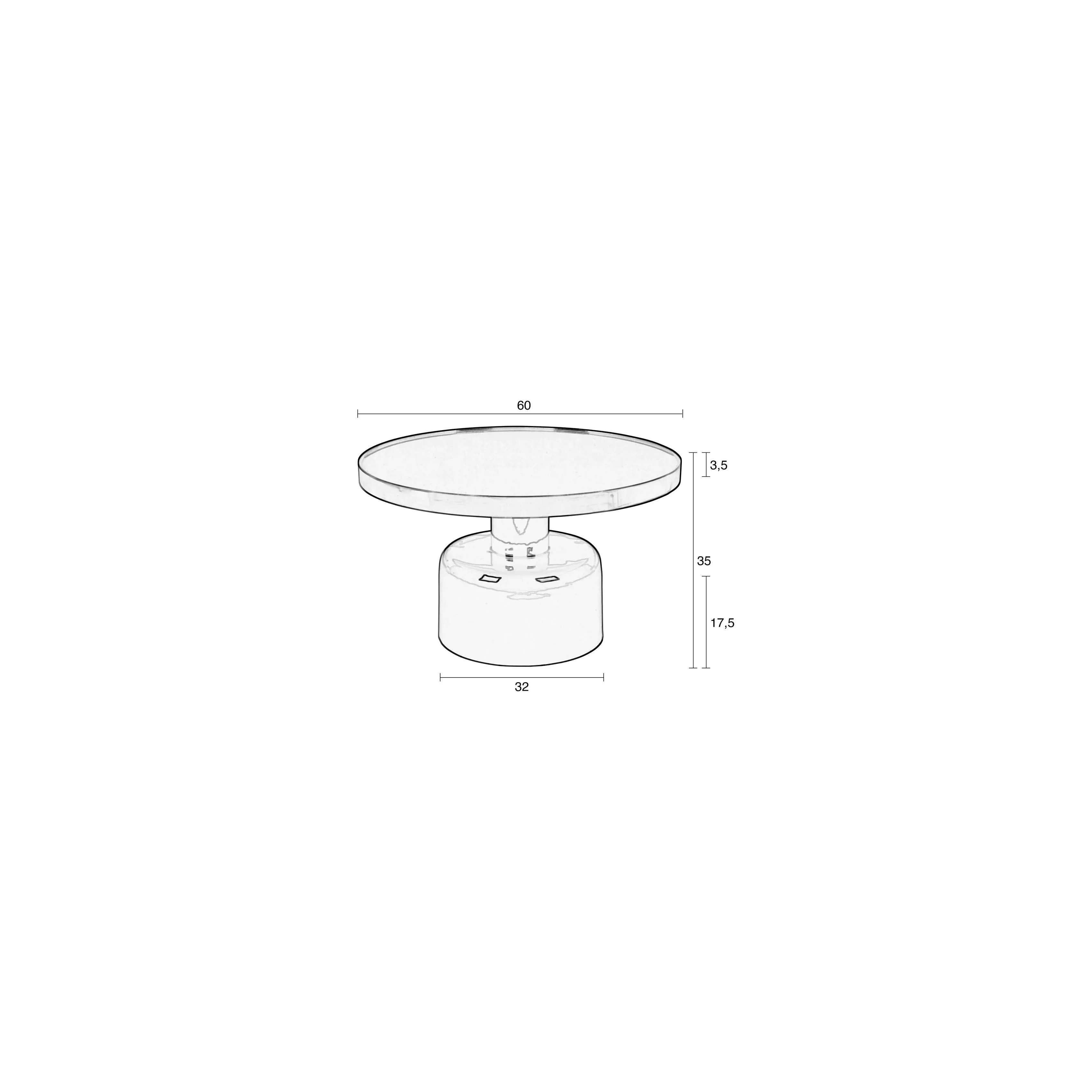 Glam Couchtisch Schwarz 60x60cm - Image 8