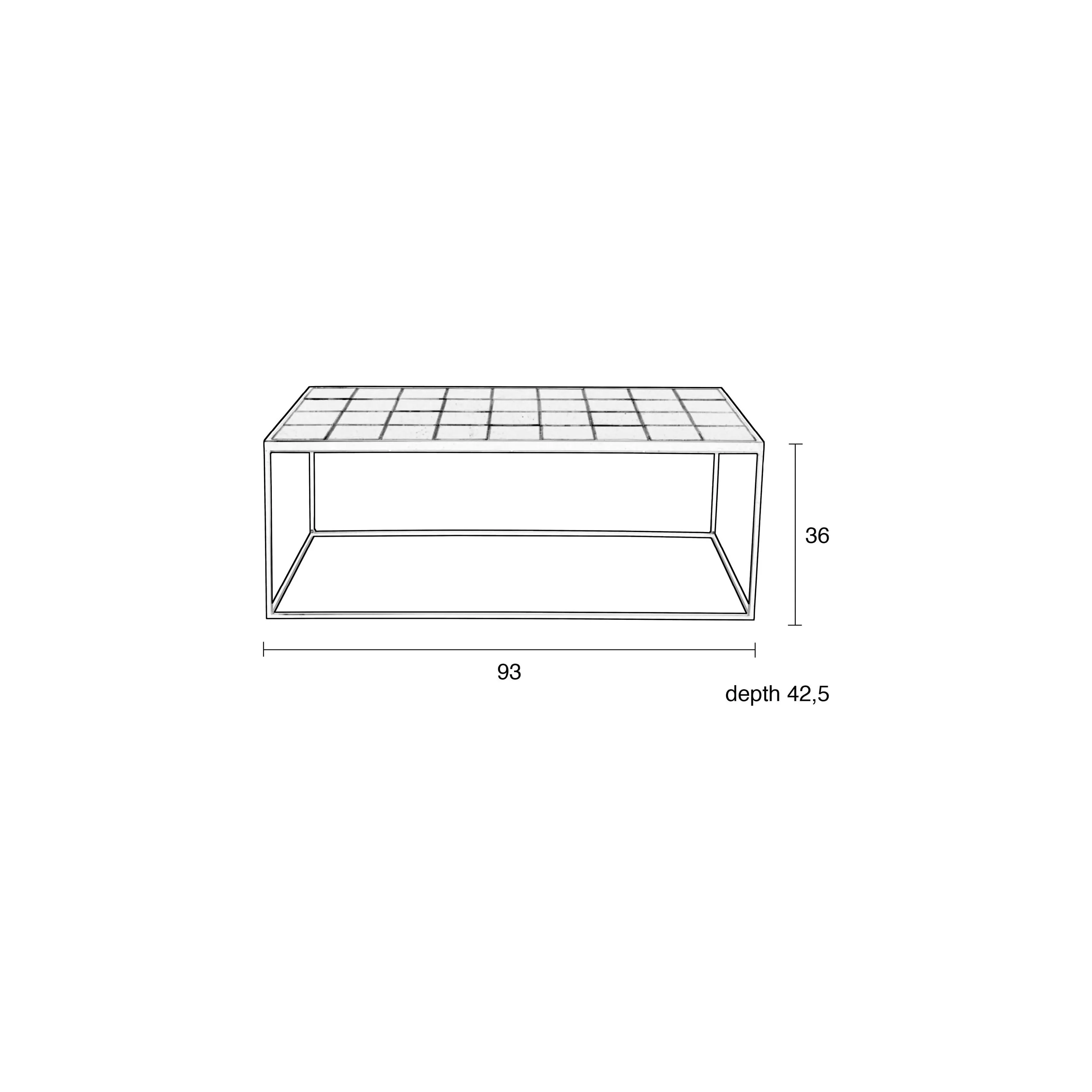 Glazed Couchtisch Schwarz 93x43cm - Image 7