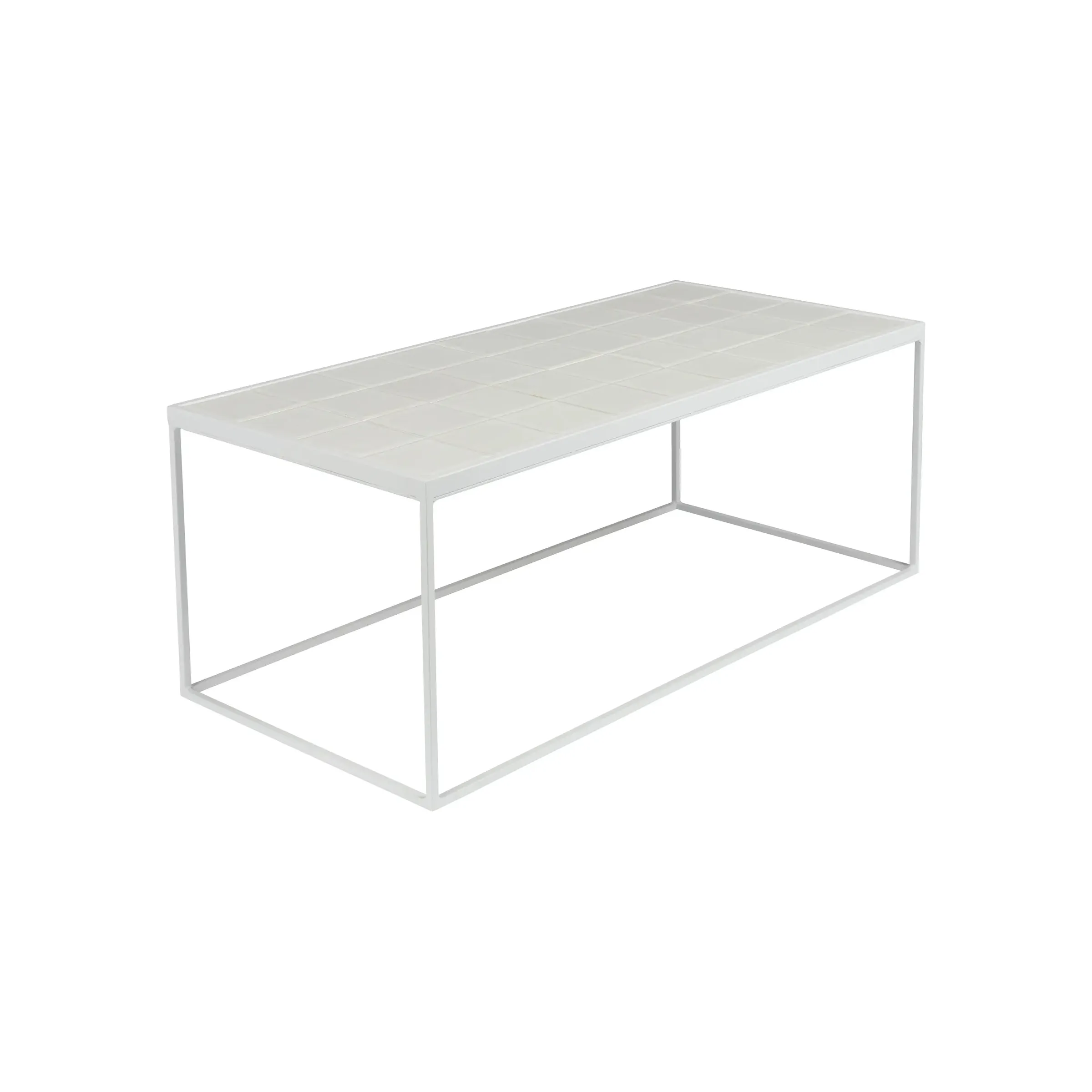 Glazed Couchtisch Weiss 93x43cm - Image 4