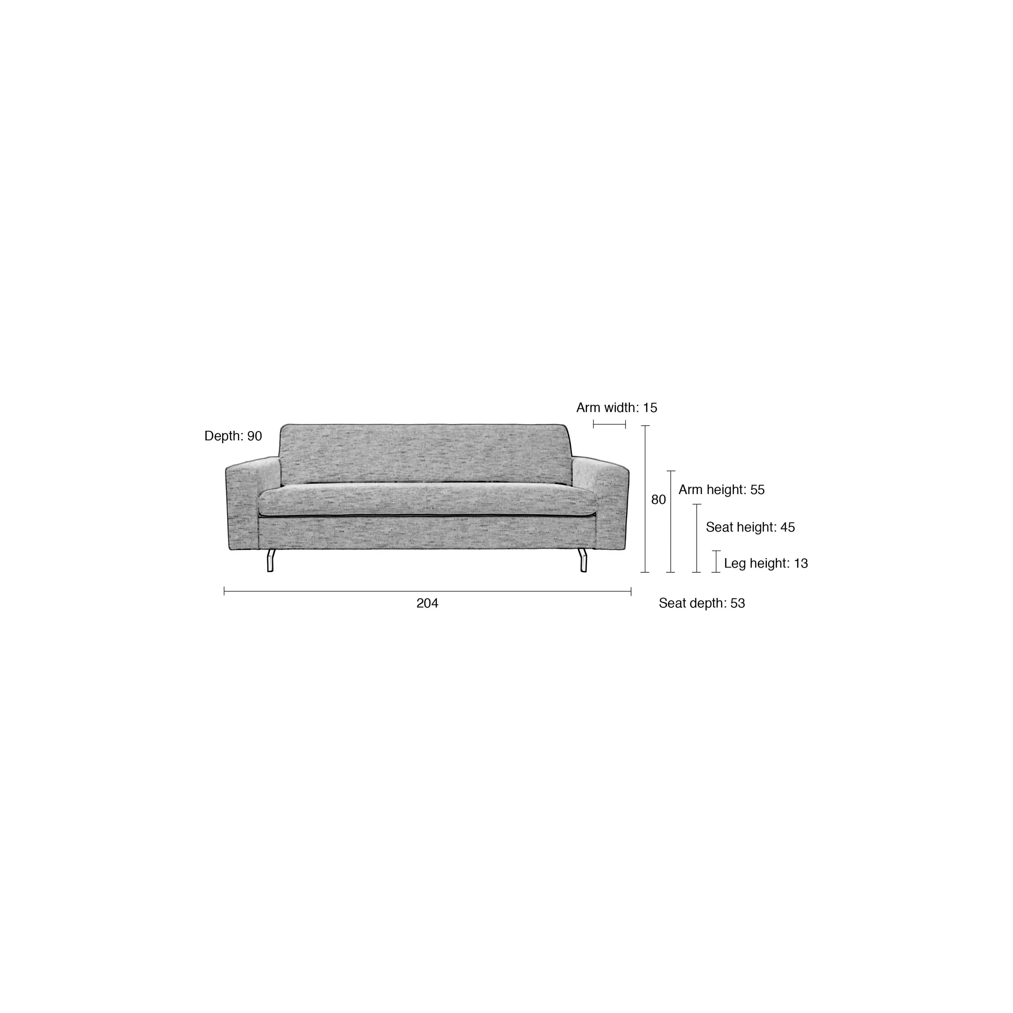 Jean Sofa 2,5-Sitzer Latte 204x90cm - Image 10