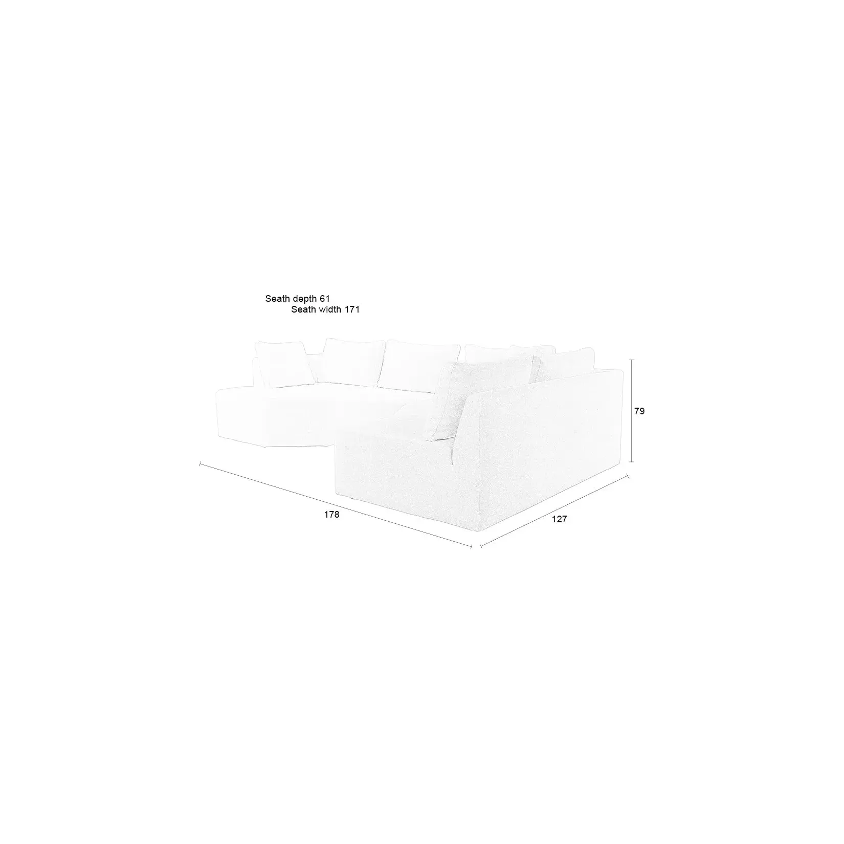 Prosper Sofa Rechts Cappuccino 355x126cm - Image 9